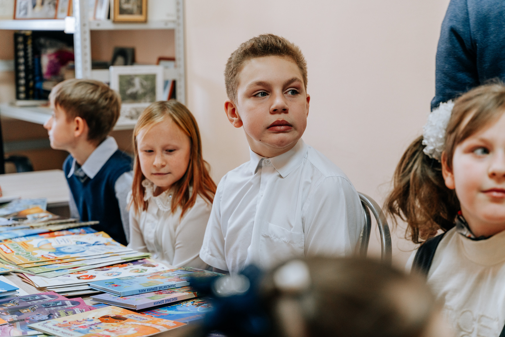 International Book Donation Day was held at boarding school. Photographer in England Ekaterina Romanova
