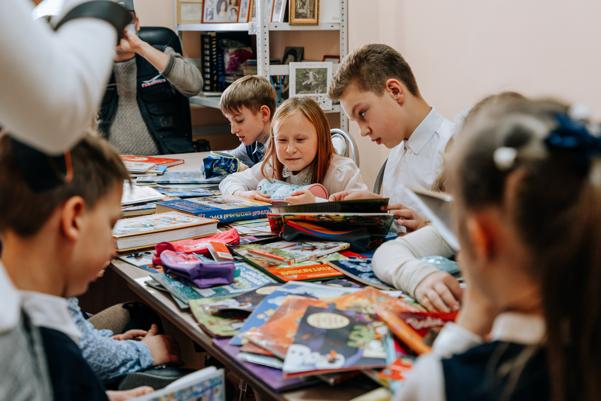 International Book Donation Day was held at boarding school. Photographer in England Ekaterina Romanova