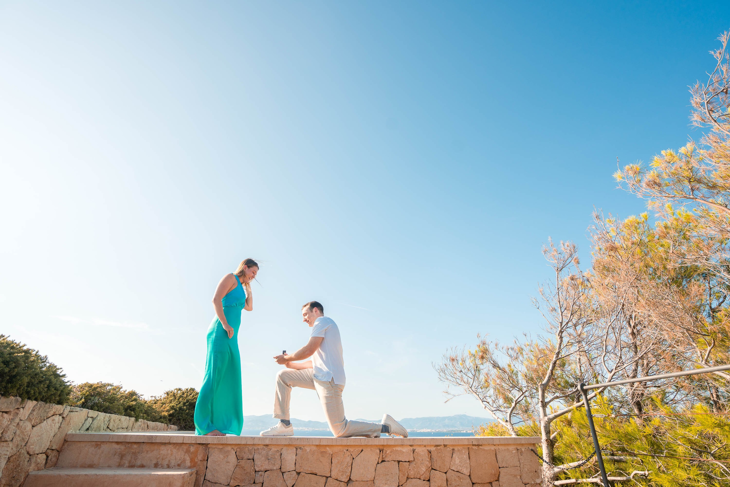 A Wedding Proposal in Mallorca in Cap Rocat. Mallorca Wedding, Corporate & Social Photographer