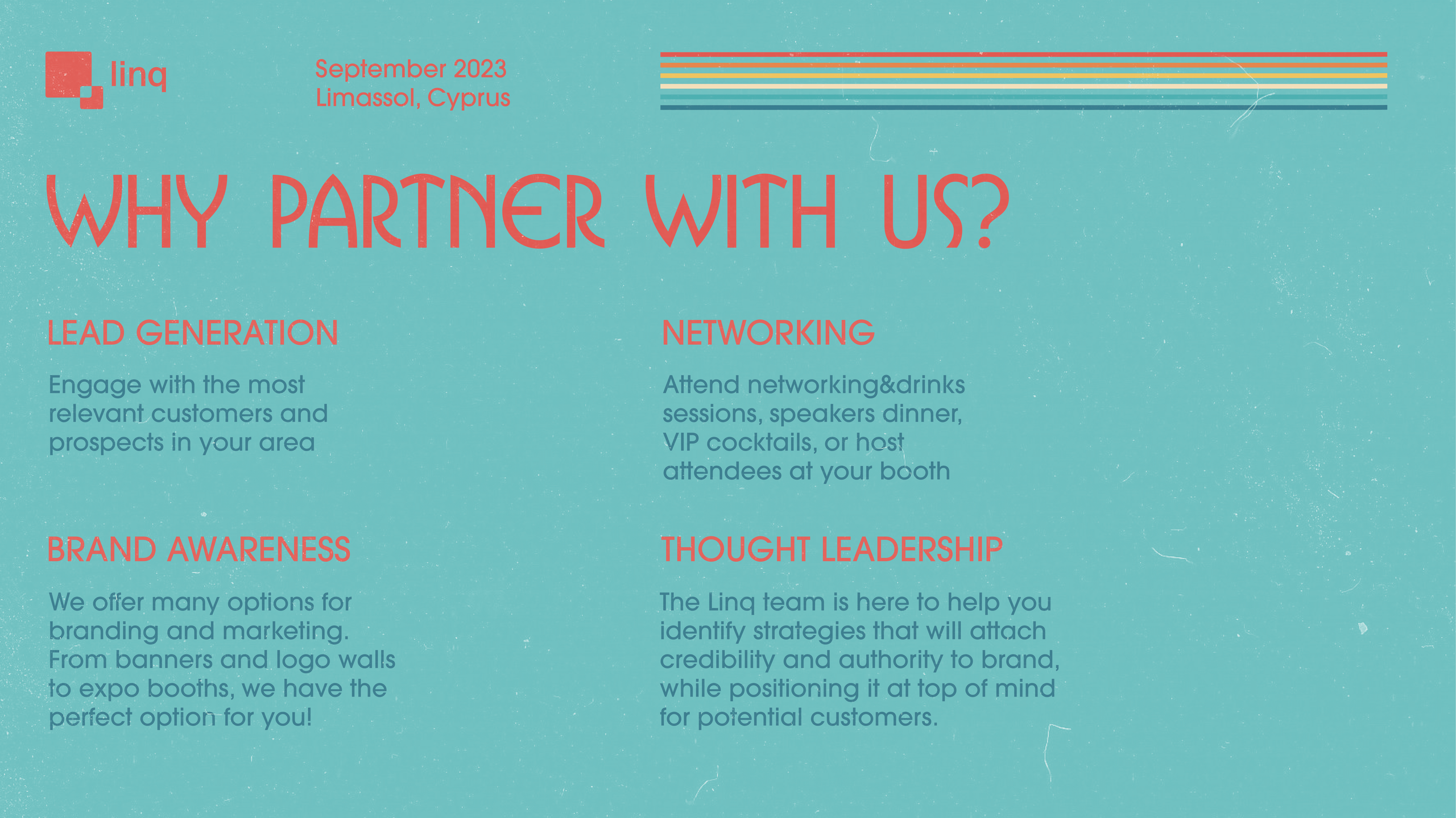 [Branding, Art Direction, Presentation Design] — IT Conference — linq. Tim Katerinko — Visual Storytelling for Brands, Culture & Events