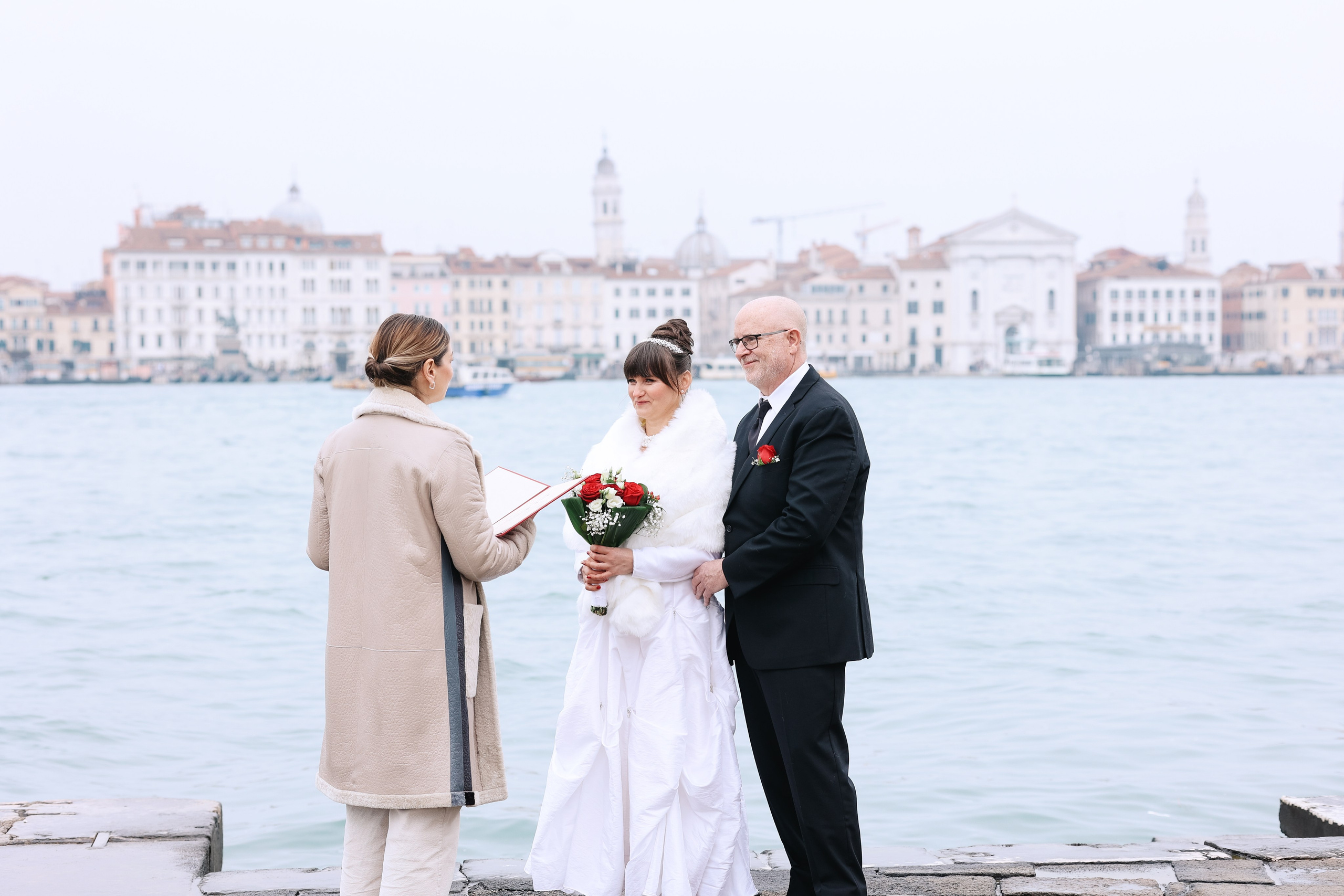 Wedding ceremony on the Grand Canal in Venice 
