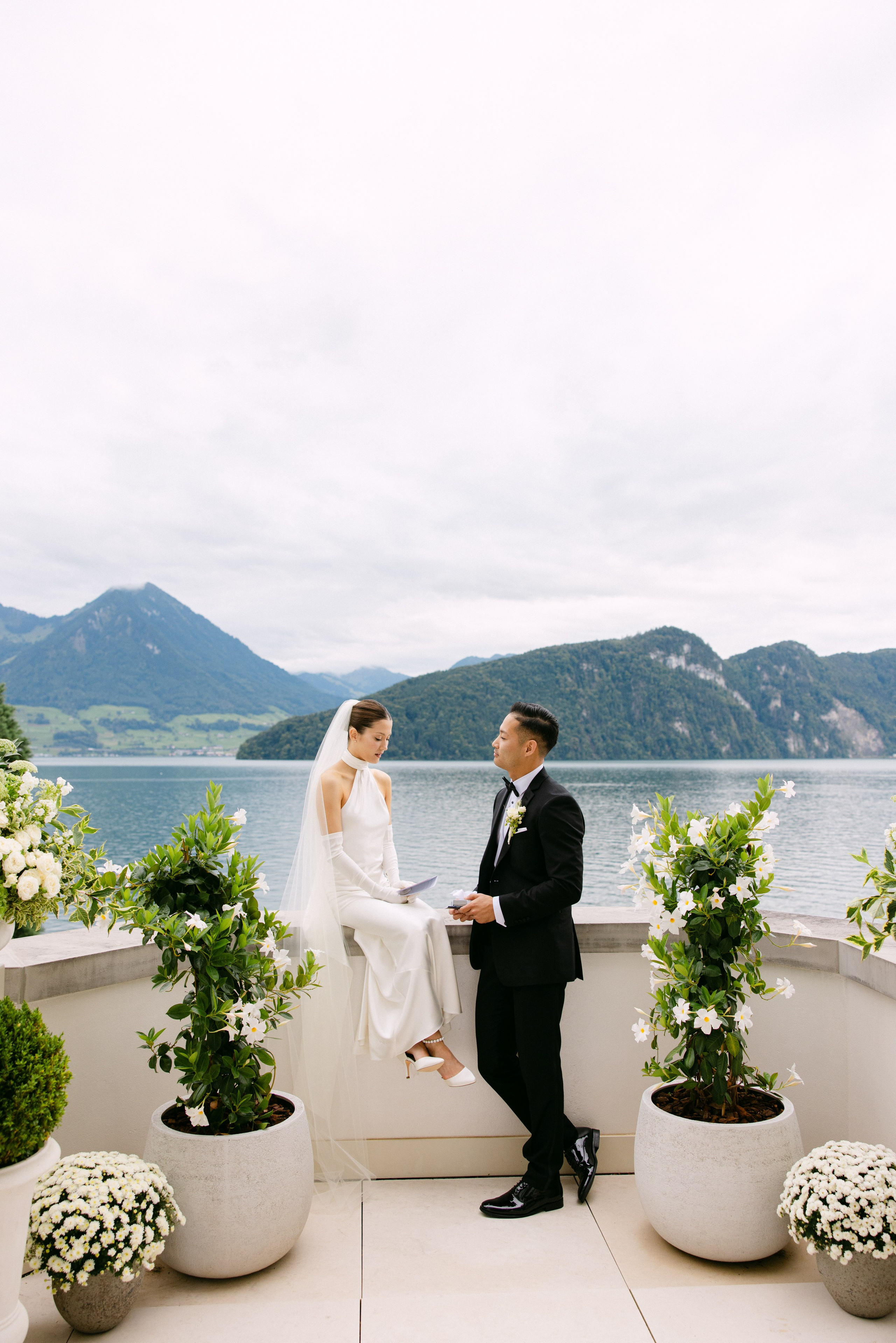 Intimate wedding at Parkhotel Vitznau on Lake Lucerne. Wedding and Family Photographer Switzerland and Italy. Valeria Diaz