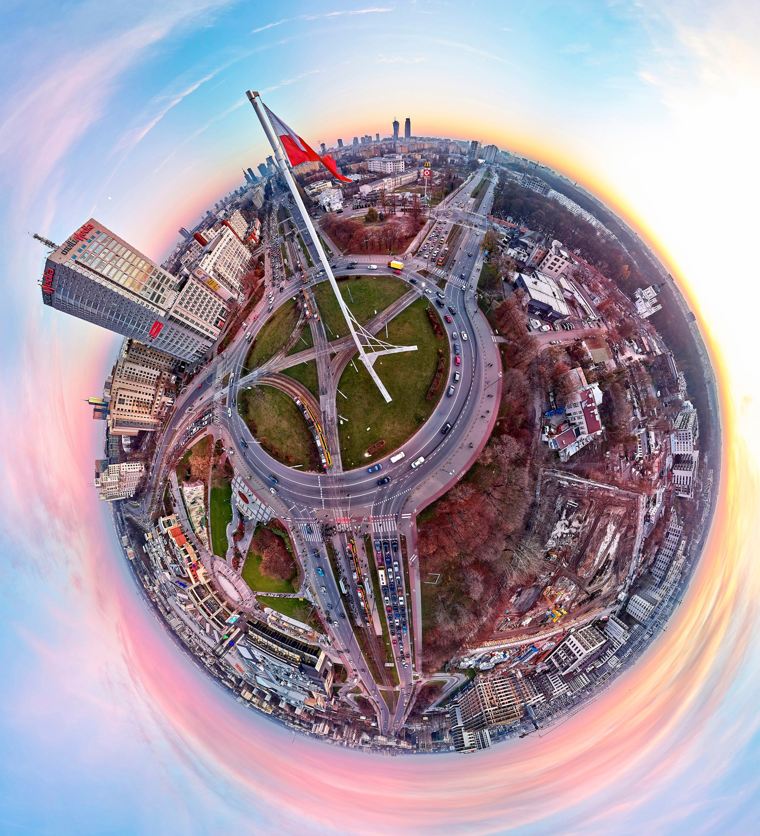 Panoramy lotnicze 360 „Little Planet” znanych miejsc Warszawy. Андрей Шипилов — Фотография & Видеография