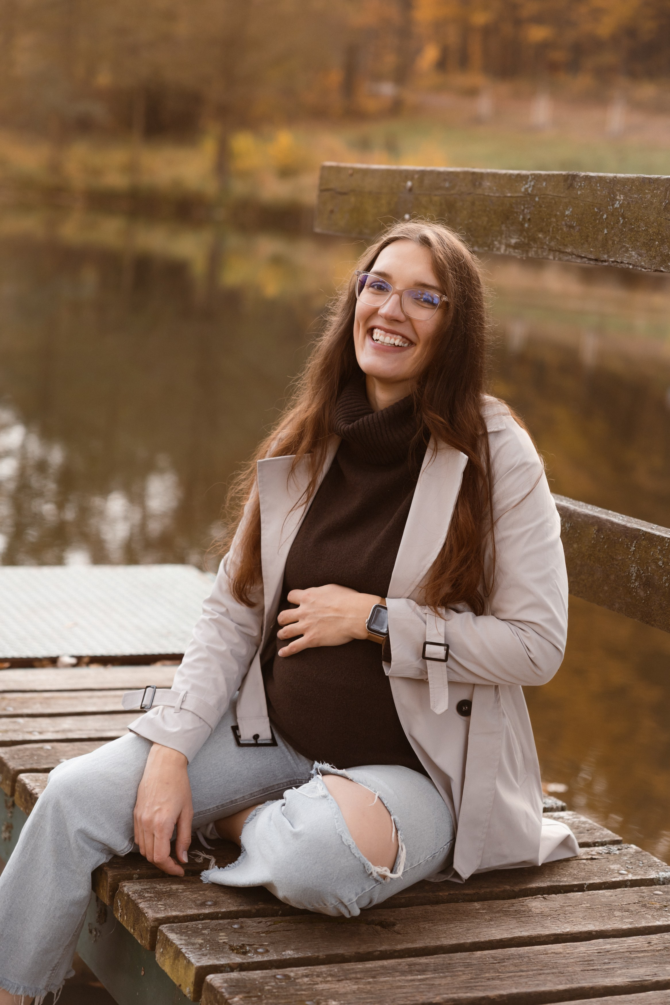 Podzimní těhotenské focení. Lifestyle a rodinná fotografka v Pisku Oxana Telupilova