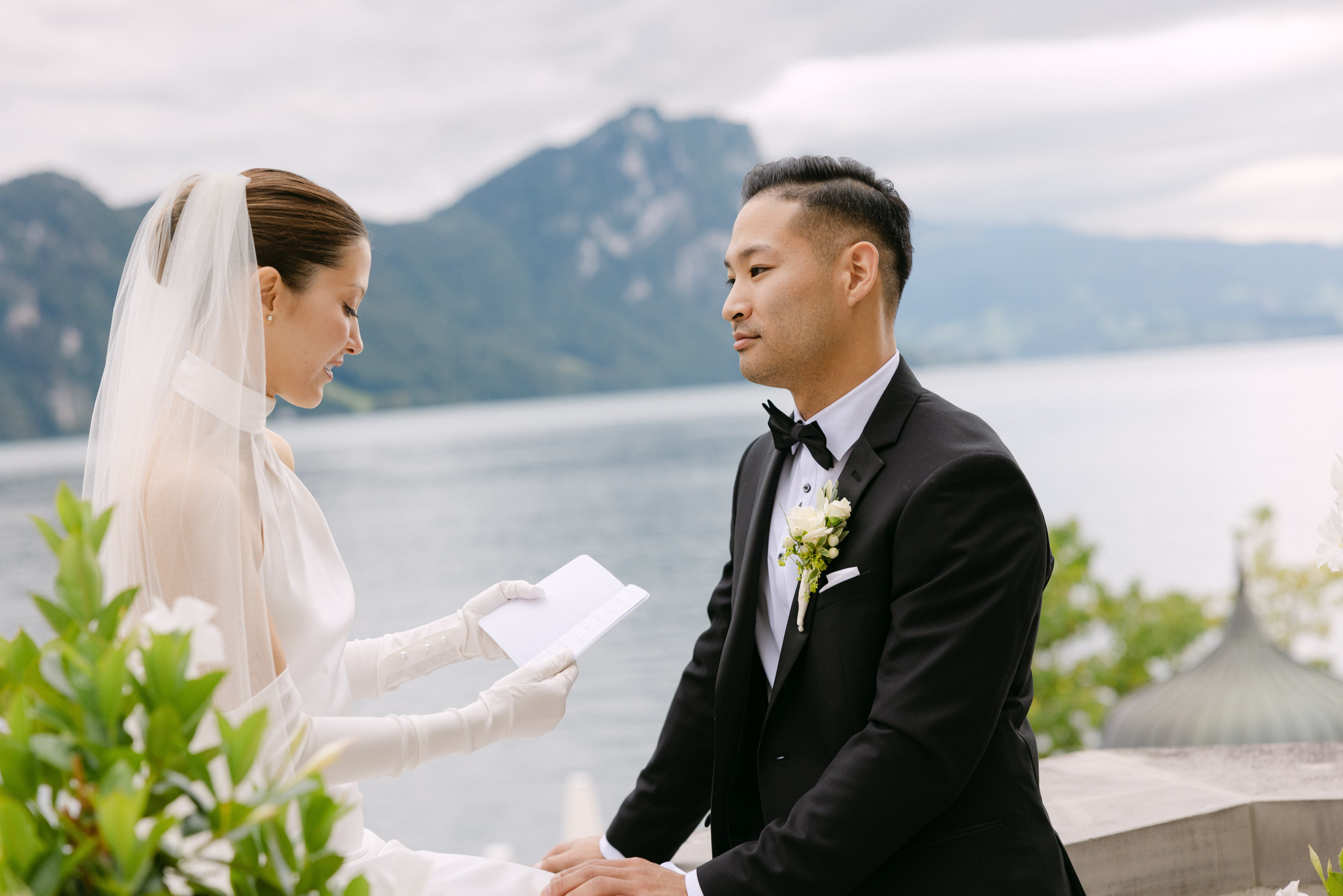 Intimate wedding at Parkhotel Vitznau on Lake Lucerne. Wedding and Family Photographer Switzerland and Italy. Valeria Diaz
