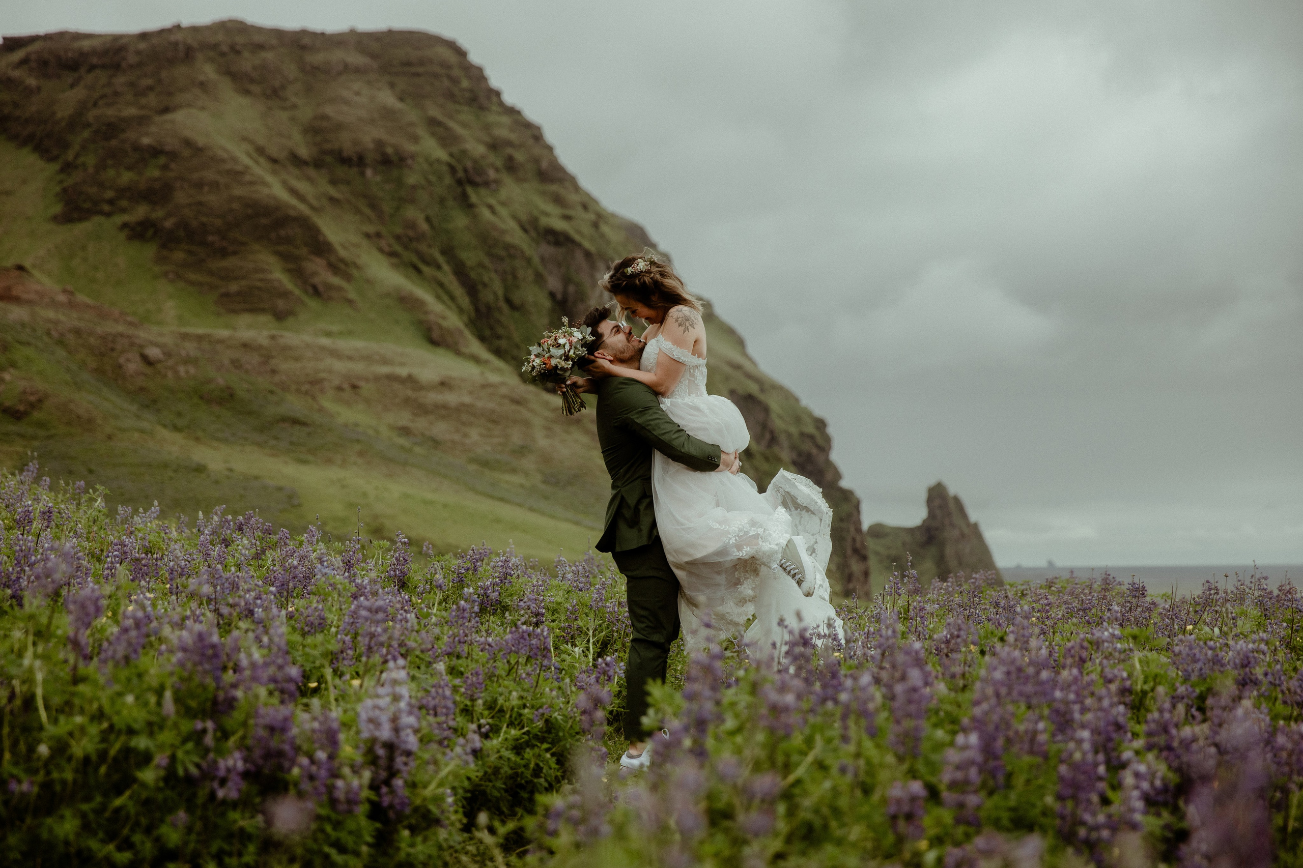 Elopement at Kvernufoss Waterfall. Iceland elopement photo and video | Nikolaichik Photo