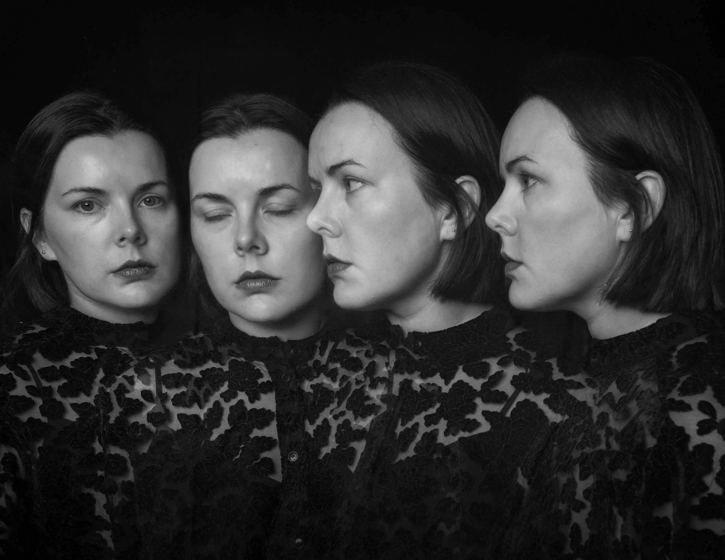 Conceptual photography self-portraiture jelena kintero mequinte bw art photography 