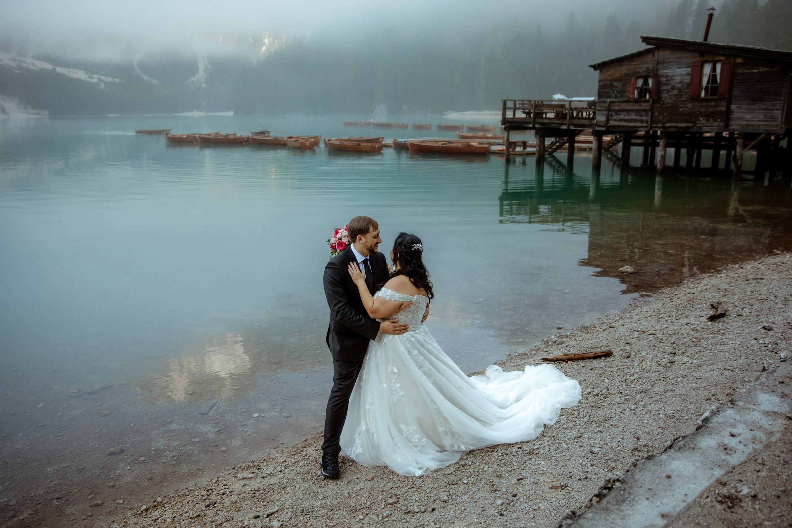 Secret Dolomites elopement at Lago di Braies & Cadini di Misurina | Best place to elope in Italy. Iceland elopement photographer & videographer