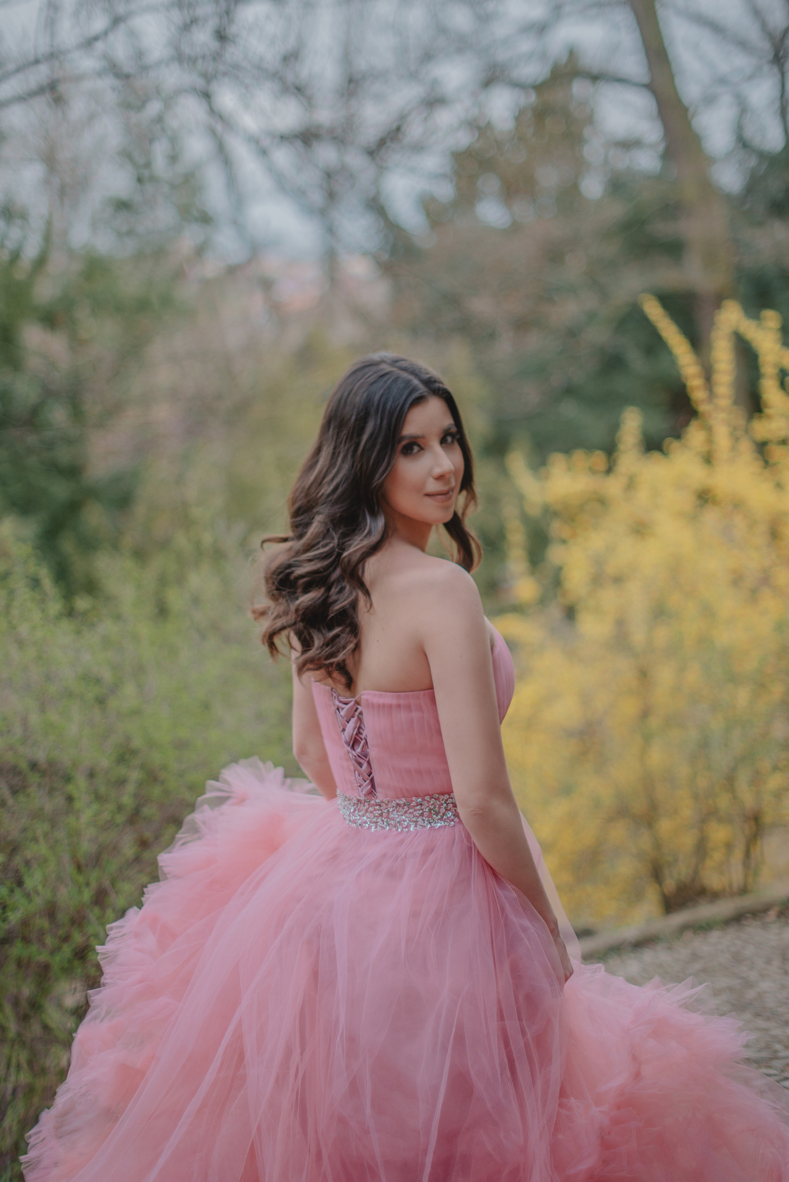 Outdoor portrait photography in Havlíček Gardens in Prague. Professional photographer in Prague Anastasia Haritonova
