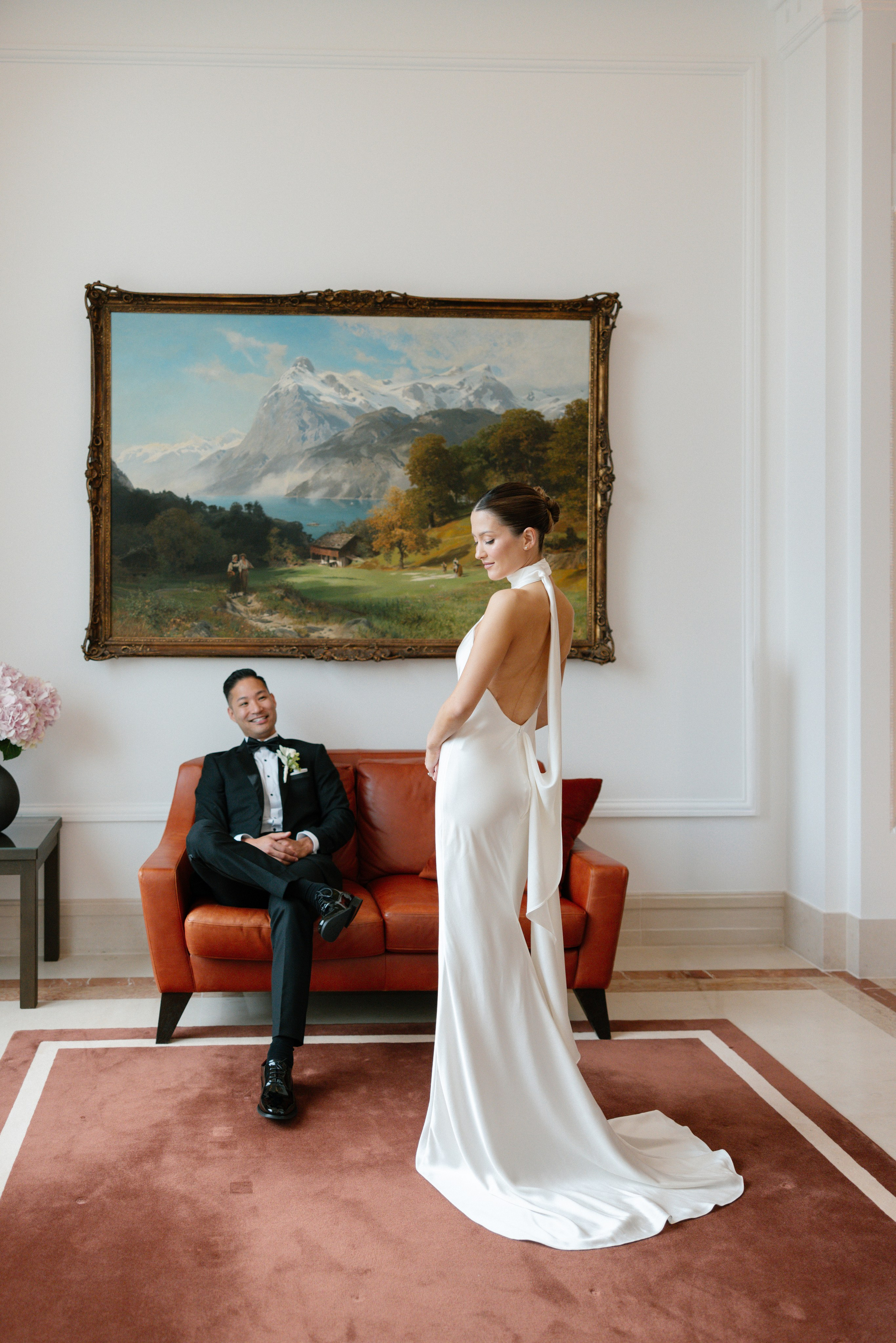 Intimate wedding at Parkhotel Vitznau on Lake Lucerne. Wedding and Family Photographer Switzerland and Italy. Valeria Diaz