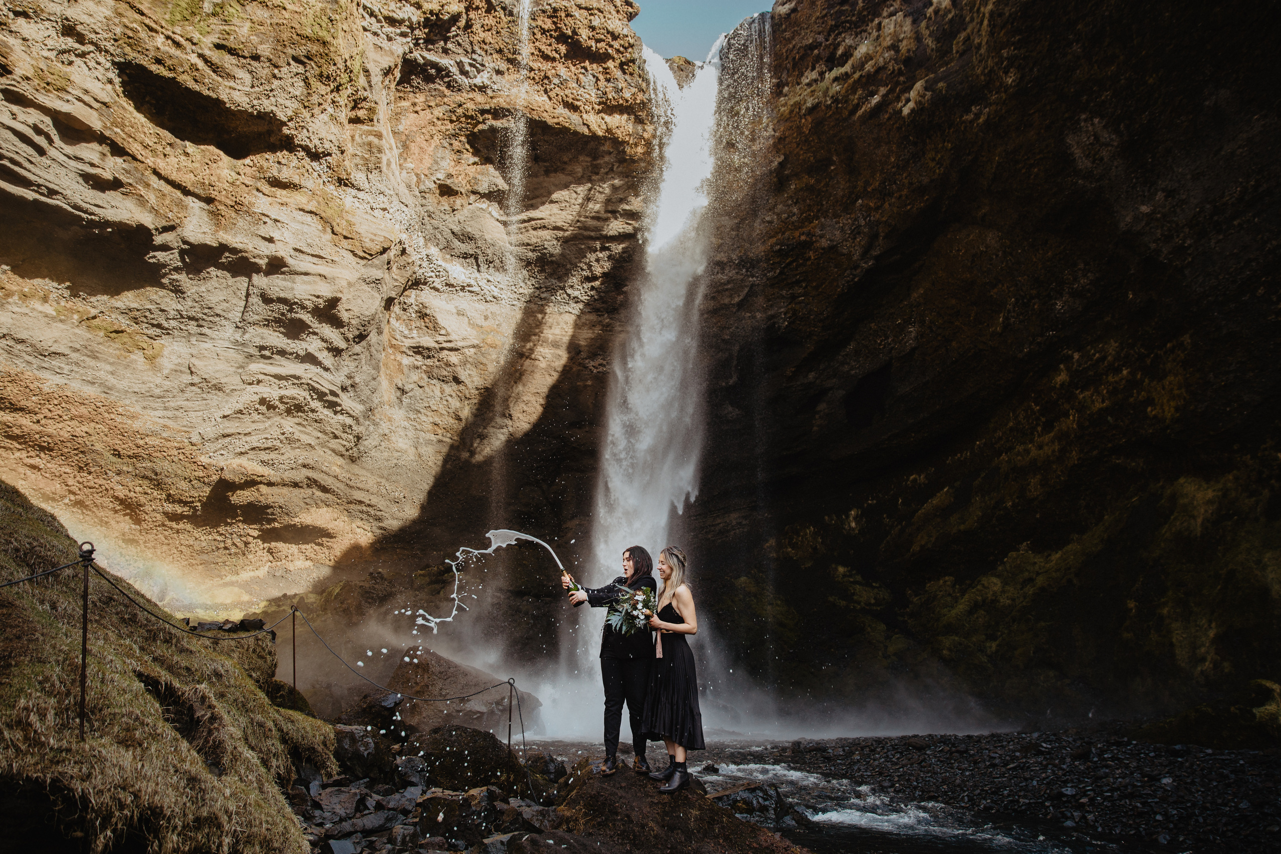Sunrise elopement at black sand beach in Iceland. Iceland elopement photo and video | Nikolaichik Photo