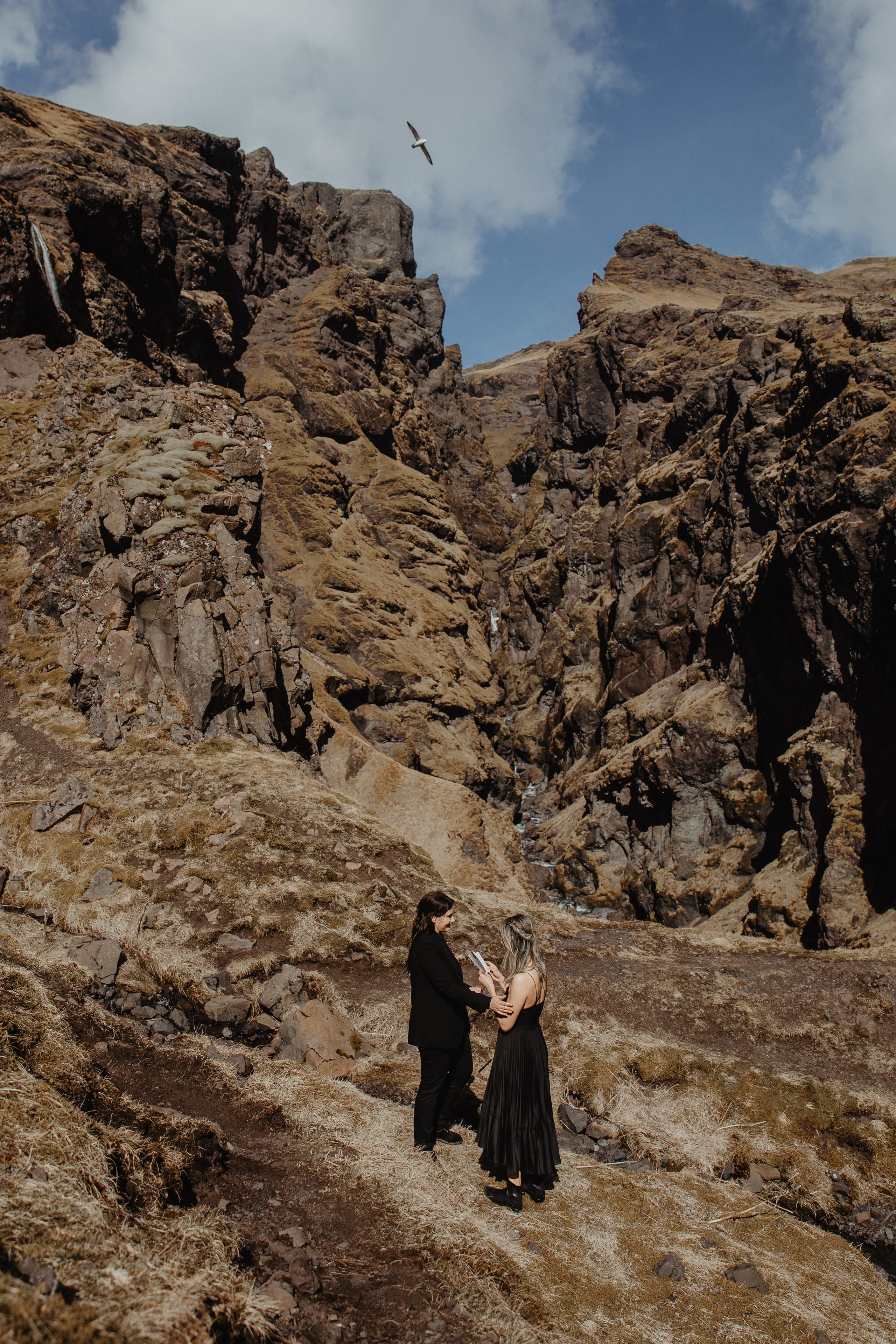 Sunrise elopement at black sand beach in Iceland. Iceland elopement photo and video | Nikolaichik Photo
