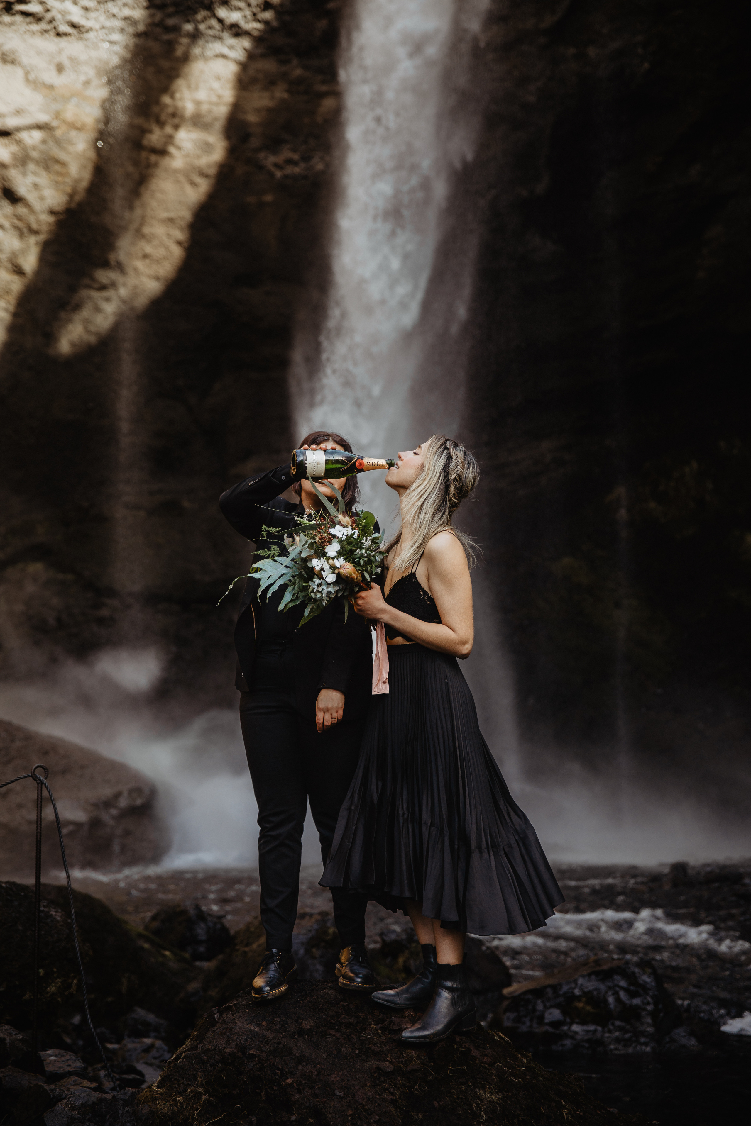 Sunrise elopement at black sand beach in Iceland. Iceland elopement photo and video | Nikolaichik Photo