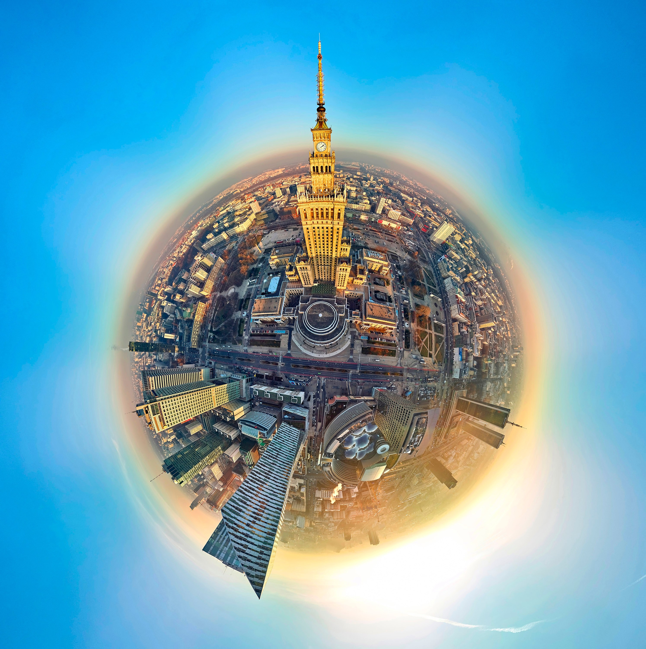 Panoramy lotnicze 360 „Little Planet” znanych miejsc Warszawy. Андрей Шипилов — Фотография & Видеография