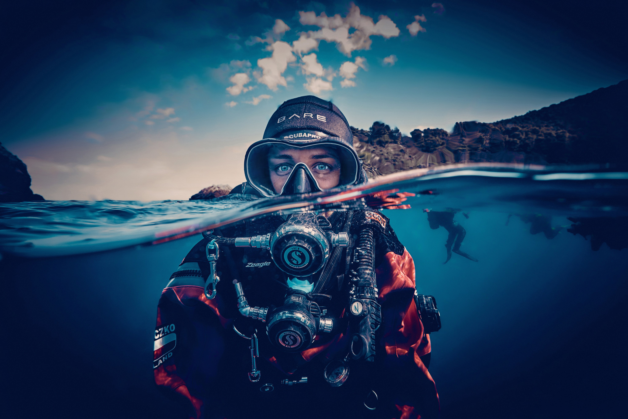 Fotograf podwodny Andriej Szypiłow. Portret podwodny. Underwater photographer Andriej Szypilow. Underwater portrait.