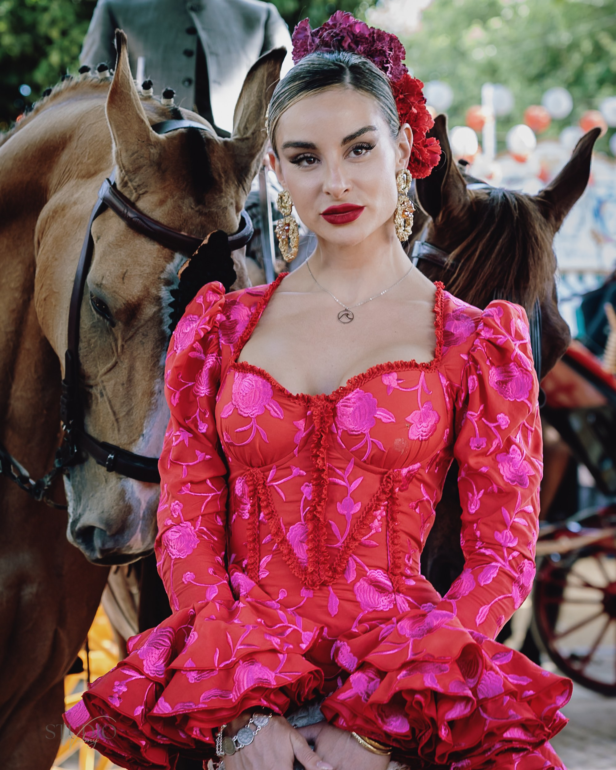 Sesión de fotos en feria de Abril de Sevilla. Inicio
