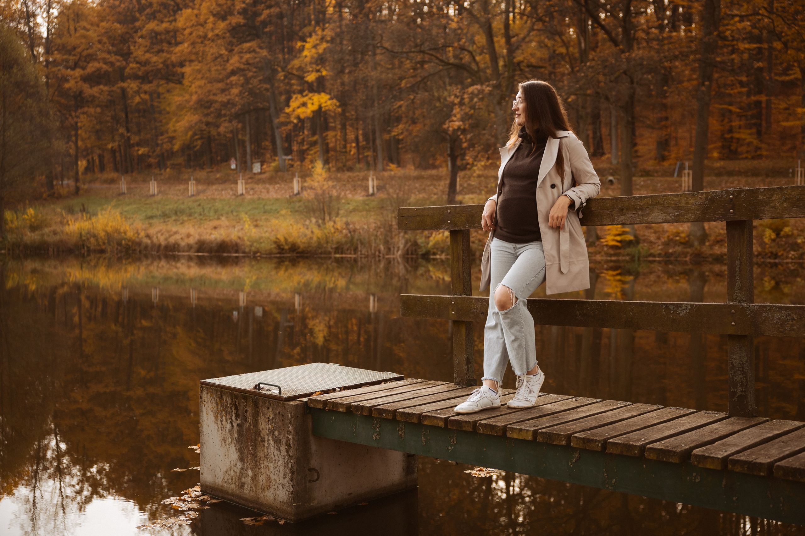Podzimní těhotenské focení. Lifestyle a rodinná fotografka v Pisku Oxana Telupilova