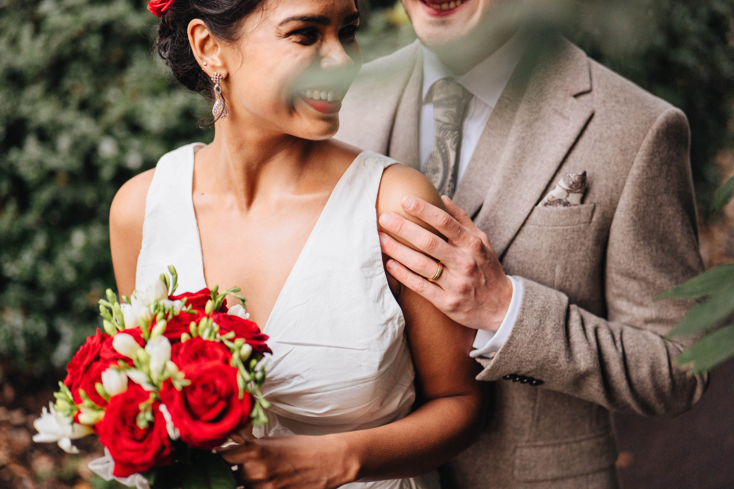 Wedding photography in the park near Islington town hall