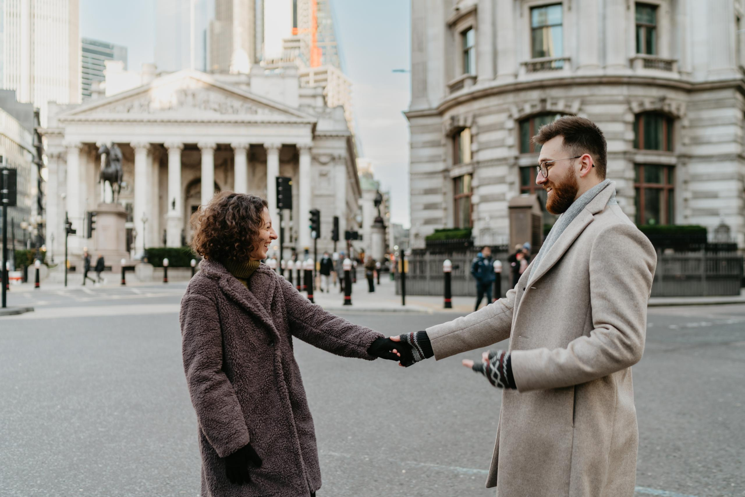 Warm Christmas engagement session in Central London. London portrait and family photographer