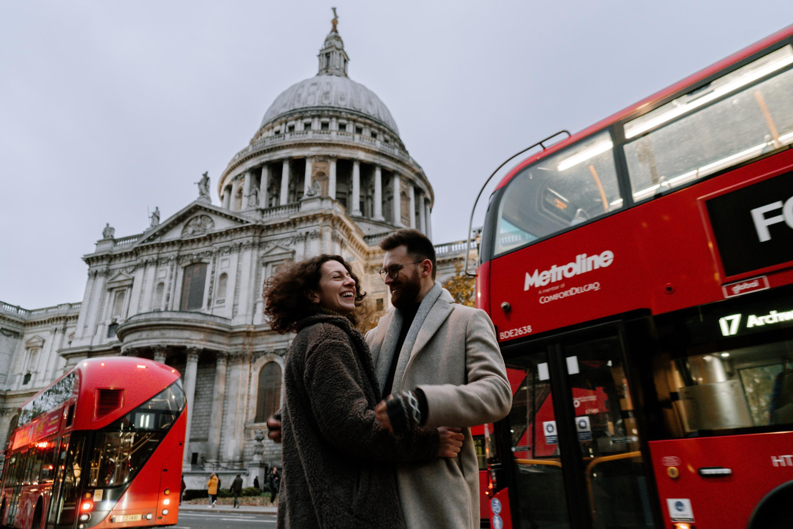 Warm Christmas engagement session in Central London. London portrait and family photographer