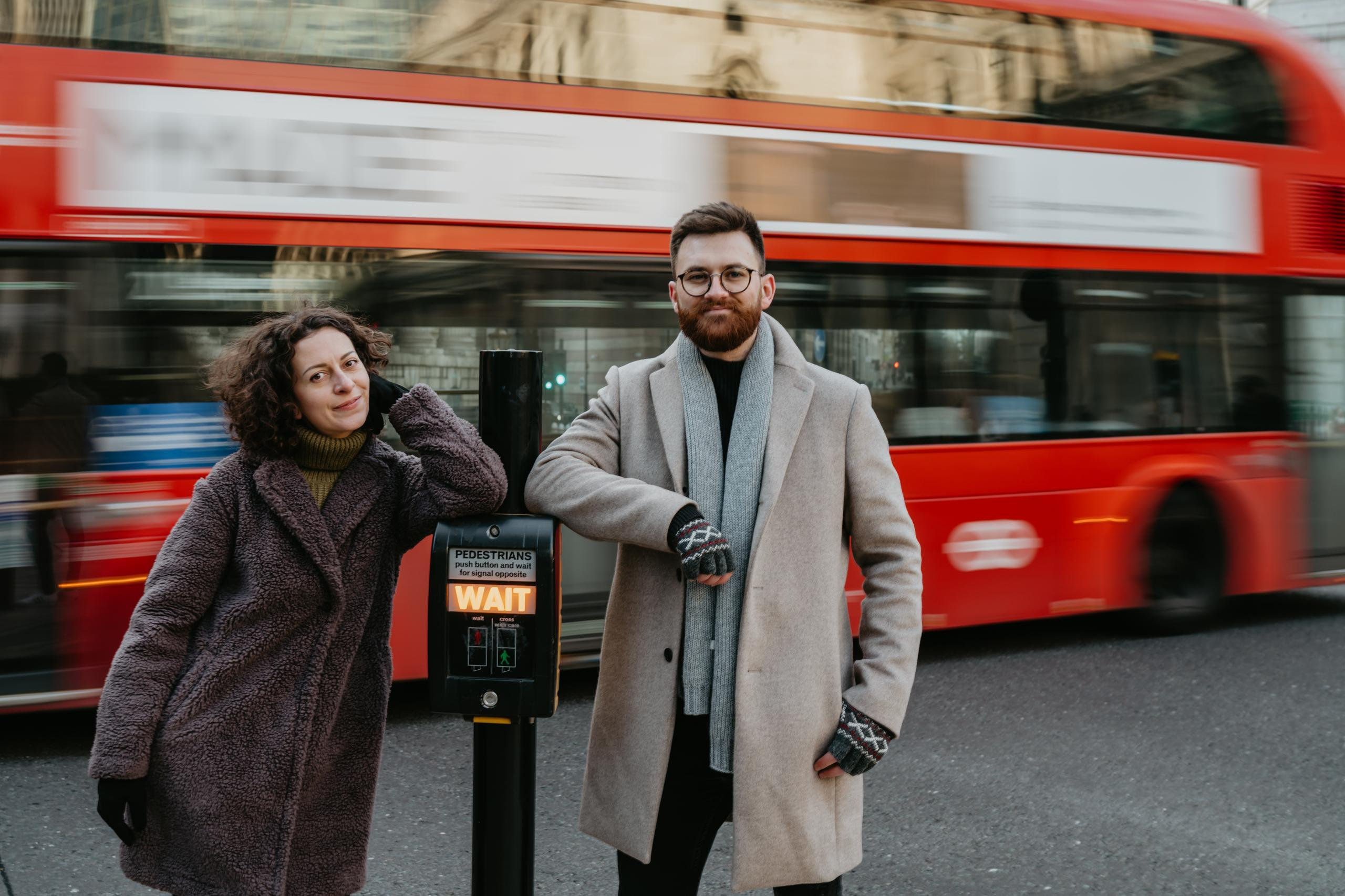 Warm Christmas engagement session in Central London. London portrait and family photographer