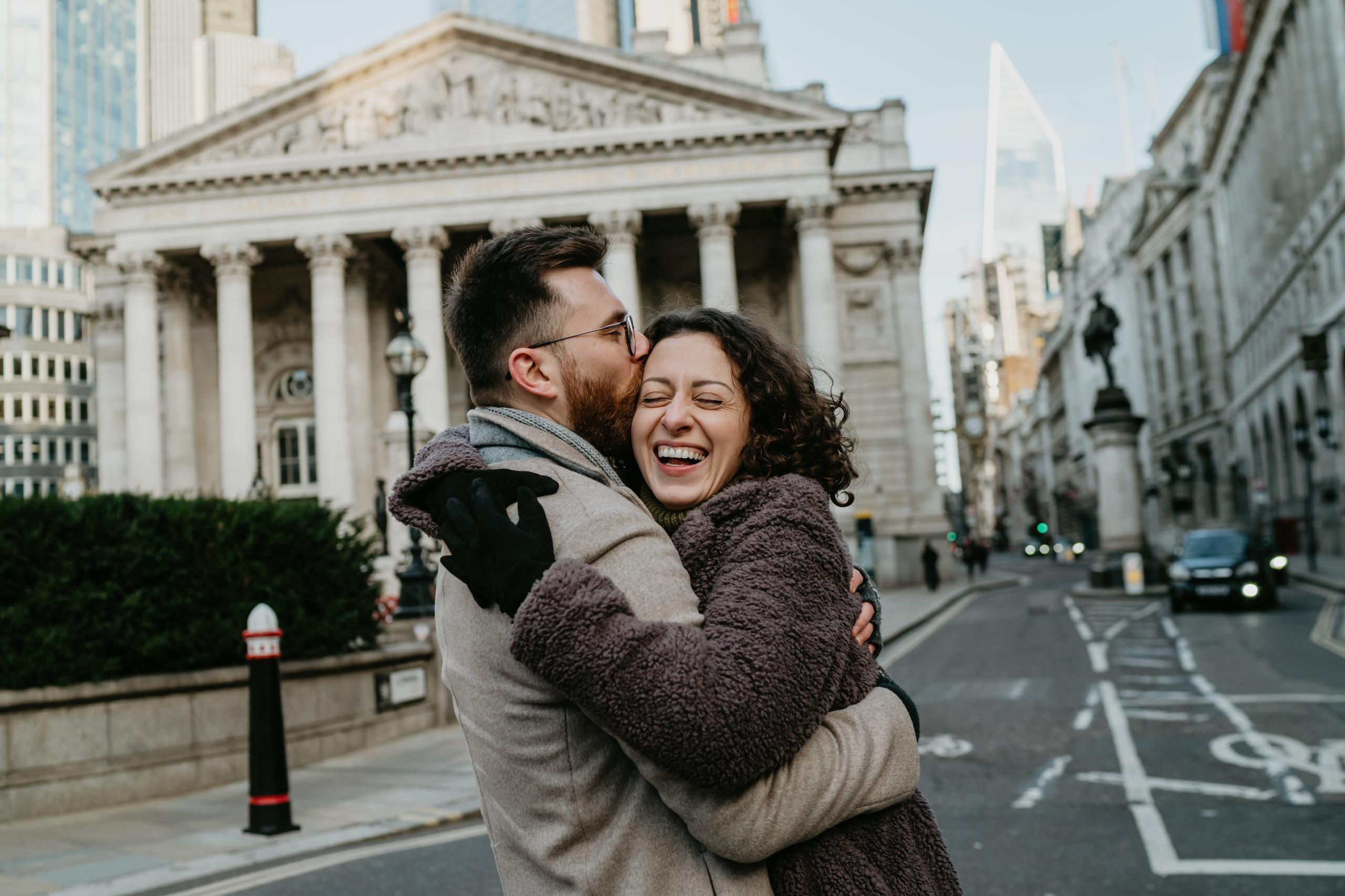 Warm Christmas engagement session in Central London. London portrait and family photographer