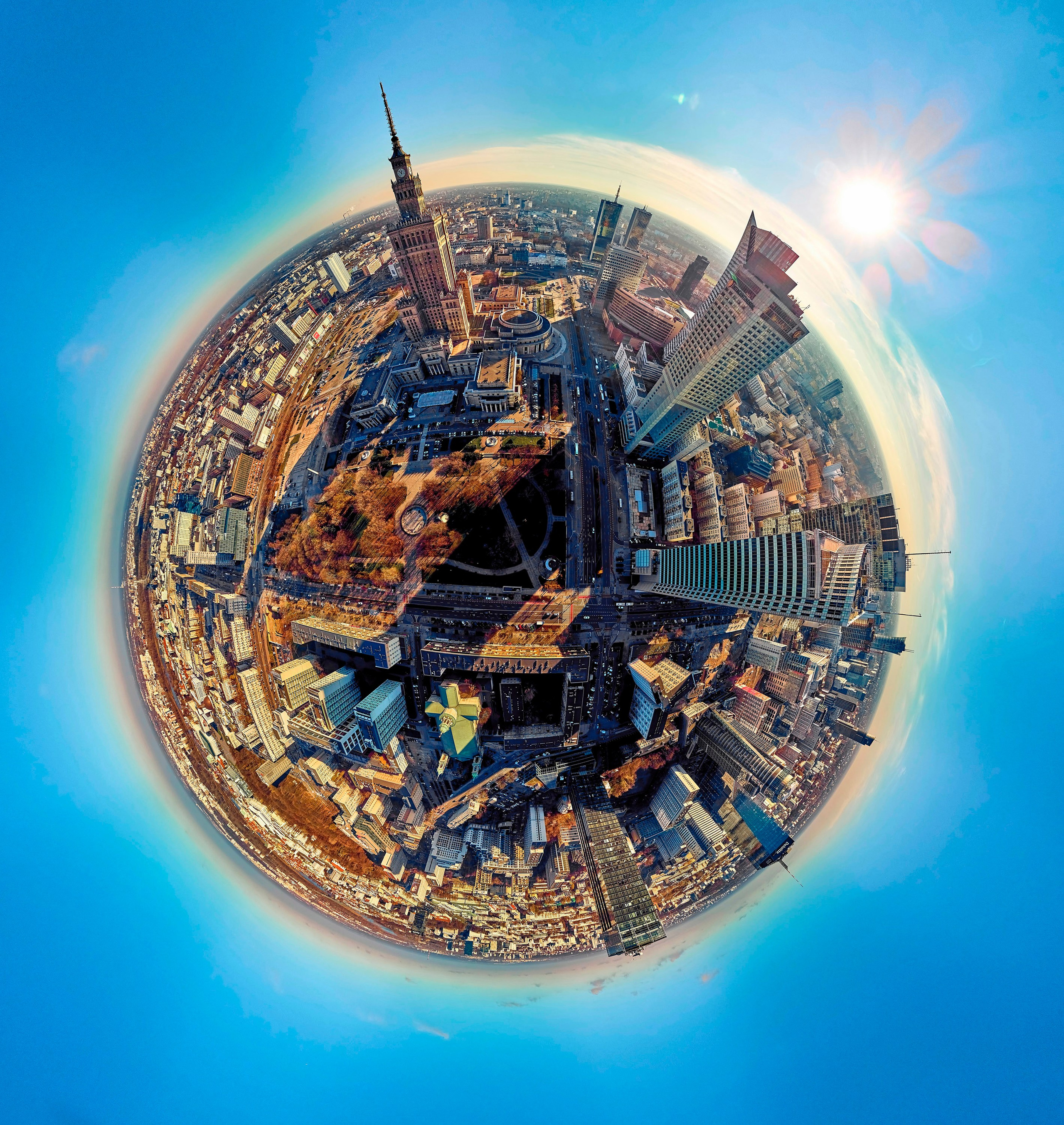 Panoramy lotnicze 360 „Little Planet” znanych miejsc Warszawy. Андрей Шипилов — Фотография & Видеография