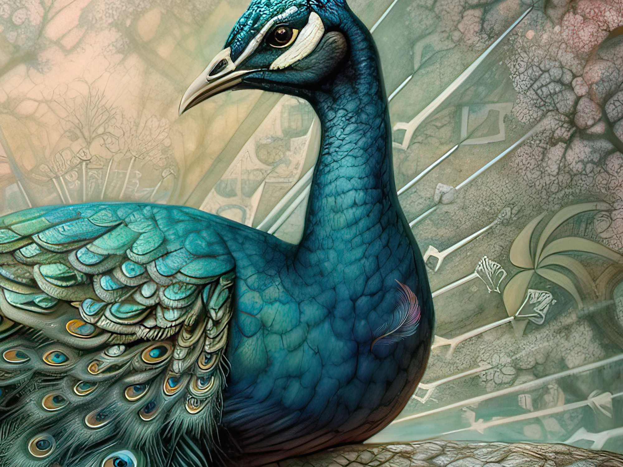 Peacock Collection Sacred Animals Artwork #15 Lolly Shine. Lolly Shine. Contemporary digital artist