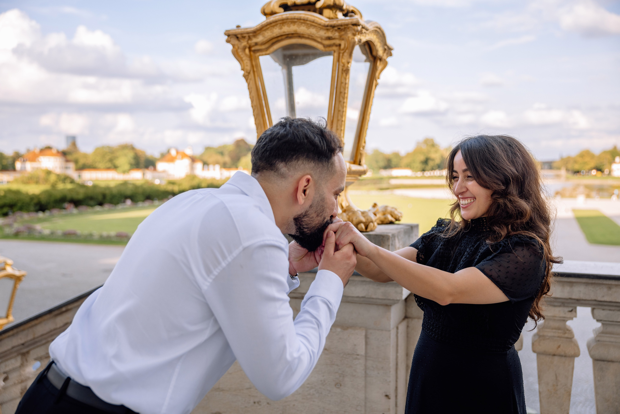 Antrag am Schloss Nymphenburg. Hochzeitsfotograf München Taufe Familienfotograf Tanja Mauke