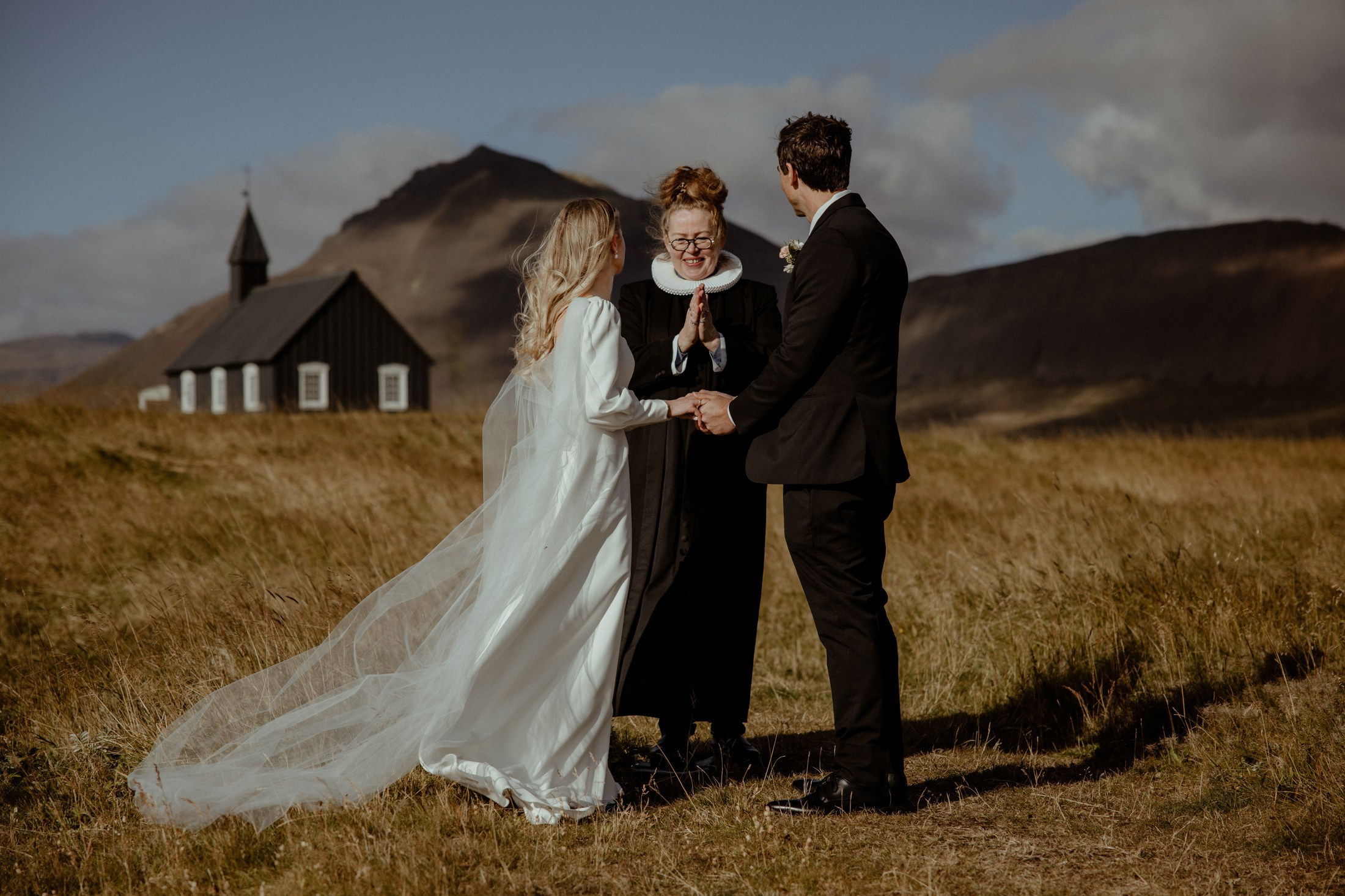 Iceland elopement at Budir Black Church | Snæfellsnes wedding by Iceland elopement photographer & videographer. Iceland elopement photographer & videographer