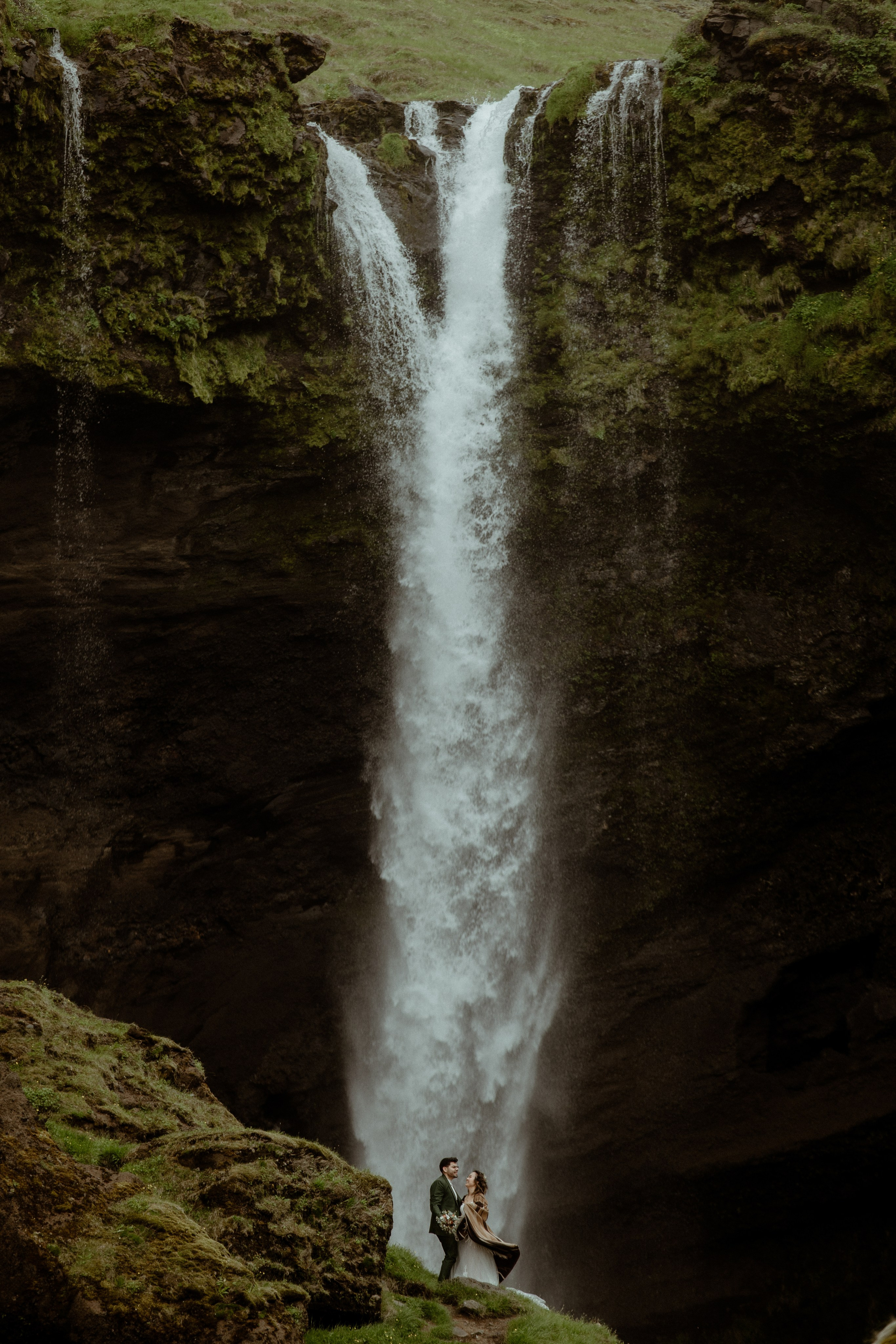 Elopement at Kvernufoss Waterfall. Iceland elopement photo and video | Nikolaichik Photo