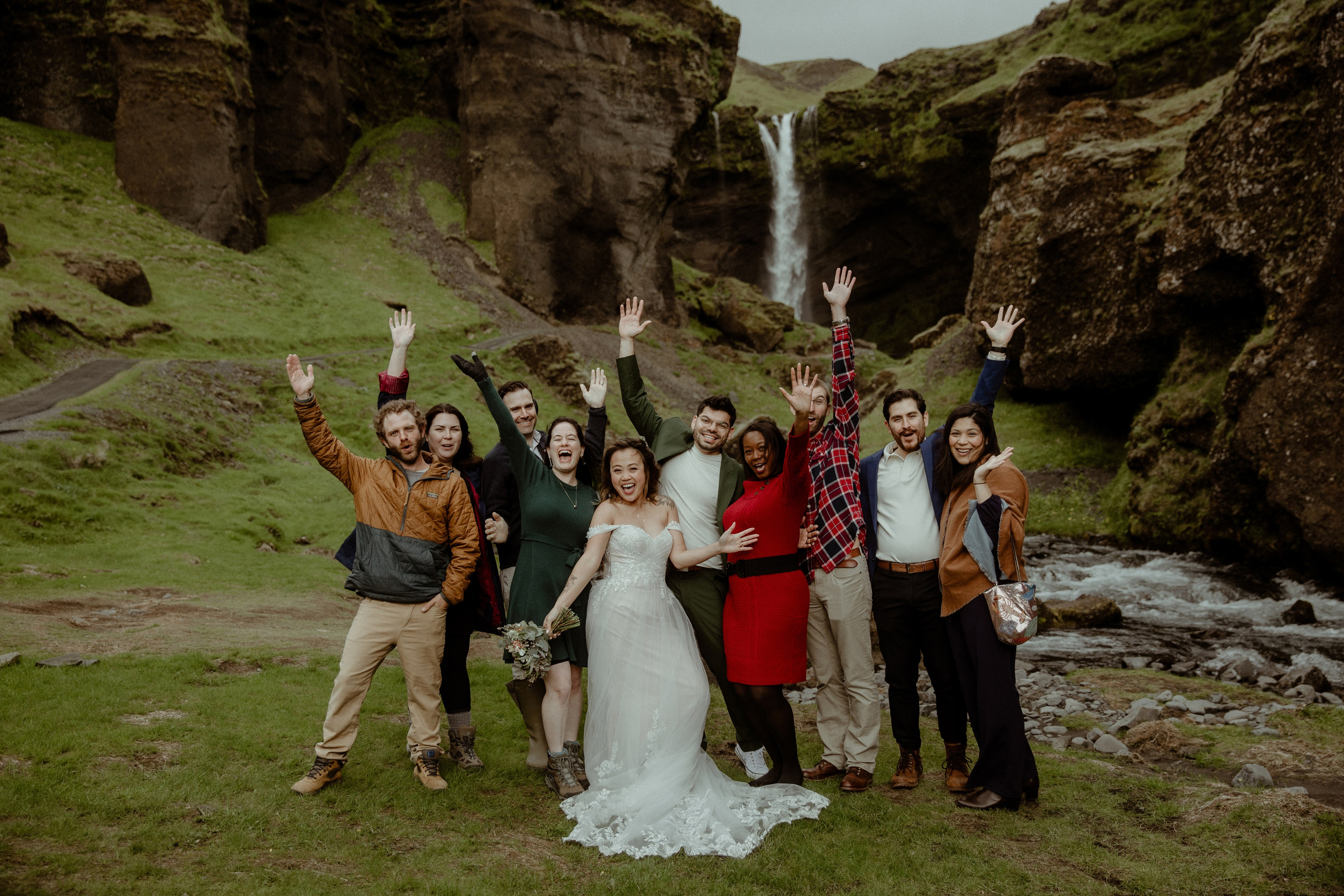 Elopement at Kvernufoss Waterfall. Iceland elopement photo and video | Nikolaichik Photo