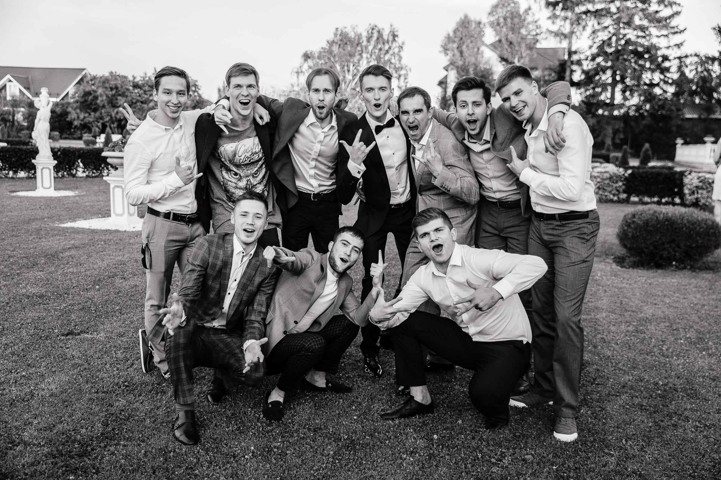 Groomsmen with groom, by Tanya Bodgan, Truro wedding photography.