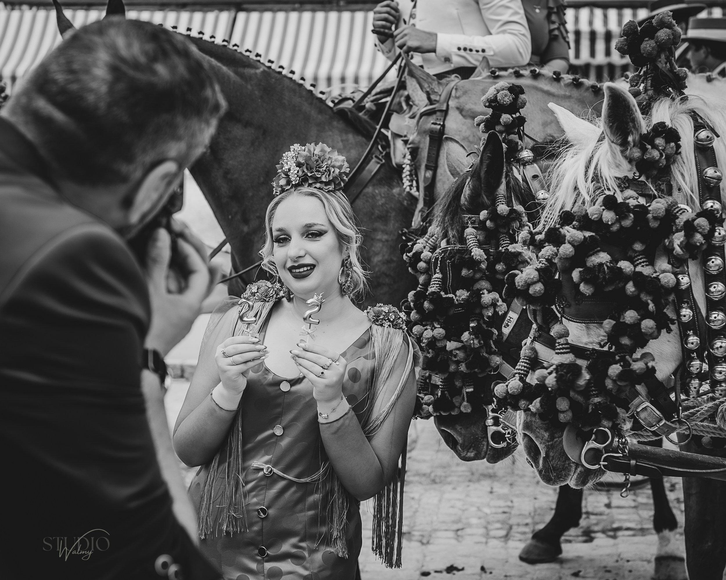 Sesión de fotos en feria de Abril de Sevilla. Inicio