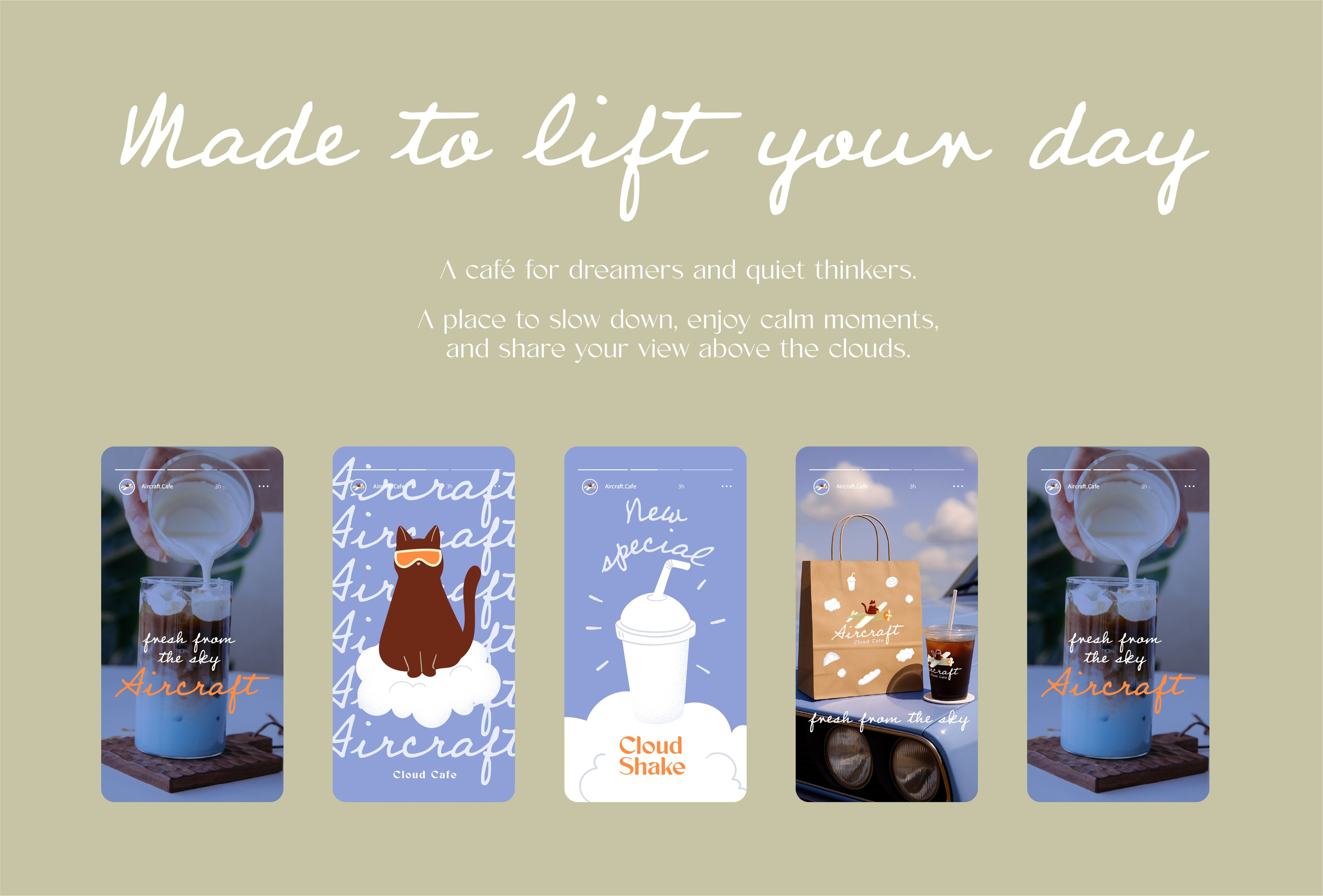 Aircraft Cloud Cafe. Helen Reveur | Illustrator & Brand Designer | Ready-Made & Custom Illustrations