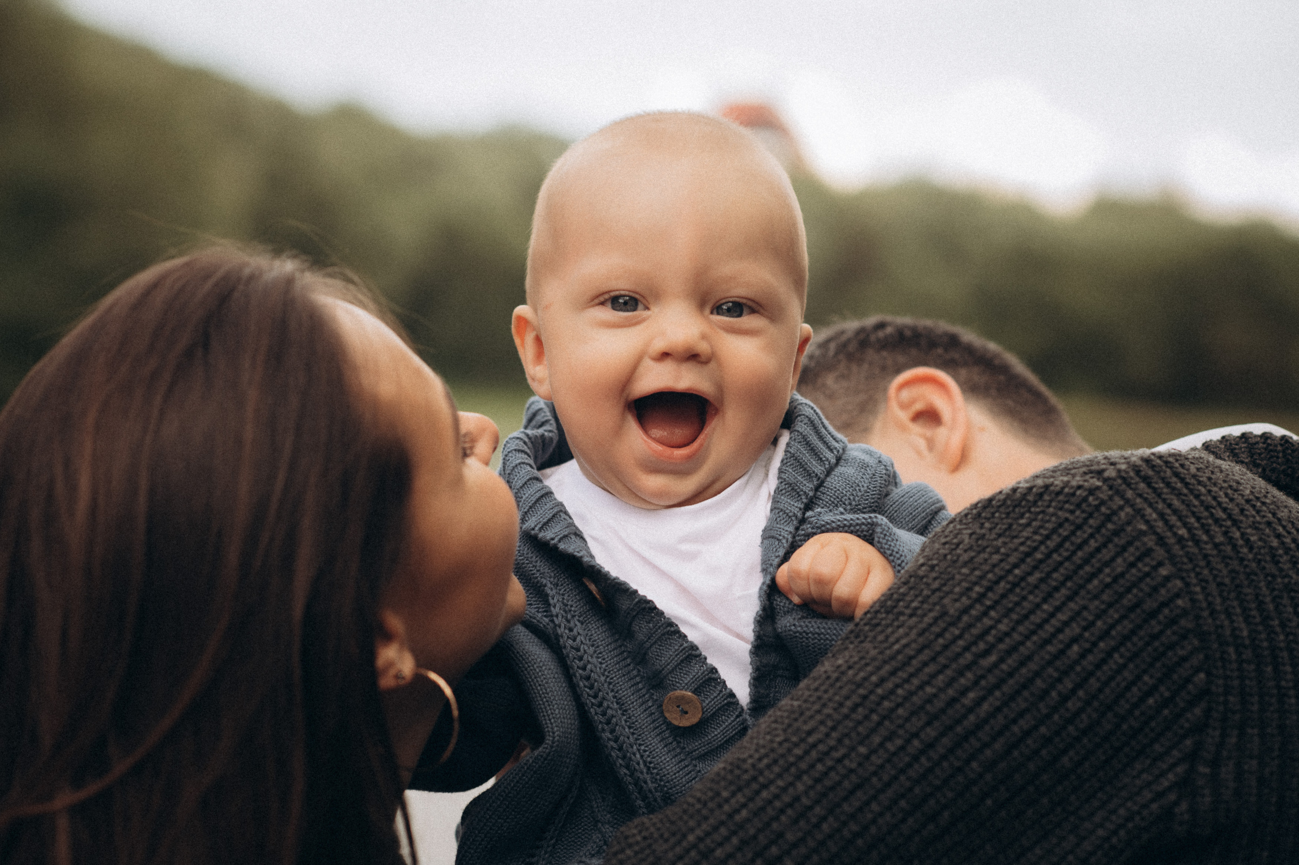 Family with baby photoshoot in the park. Wedding & Family photographer in County Donegal and Dublin, Ireland