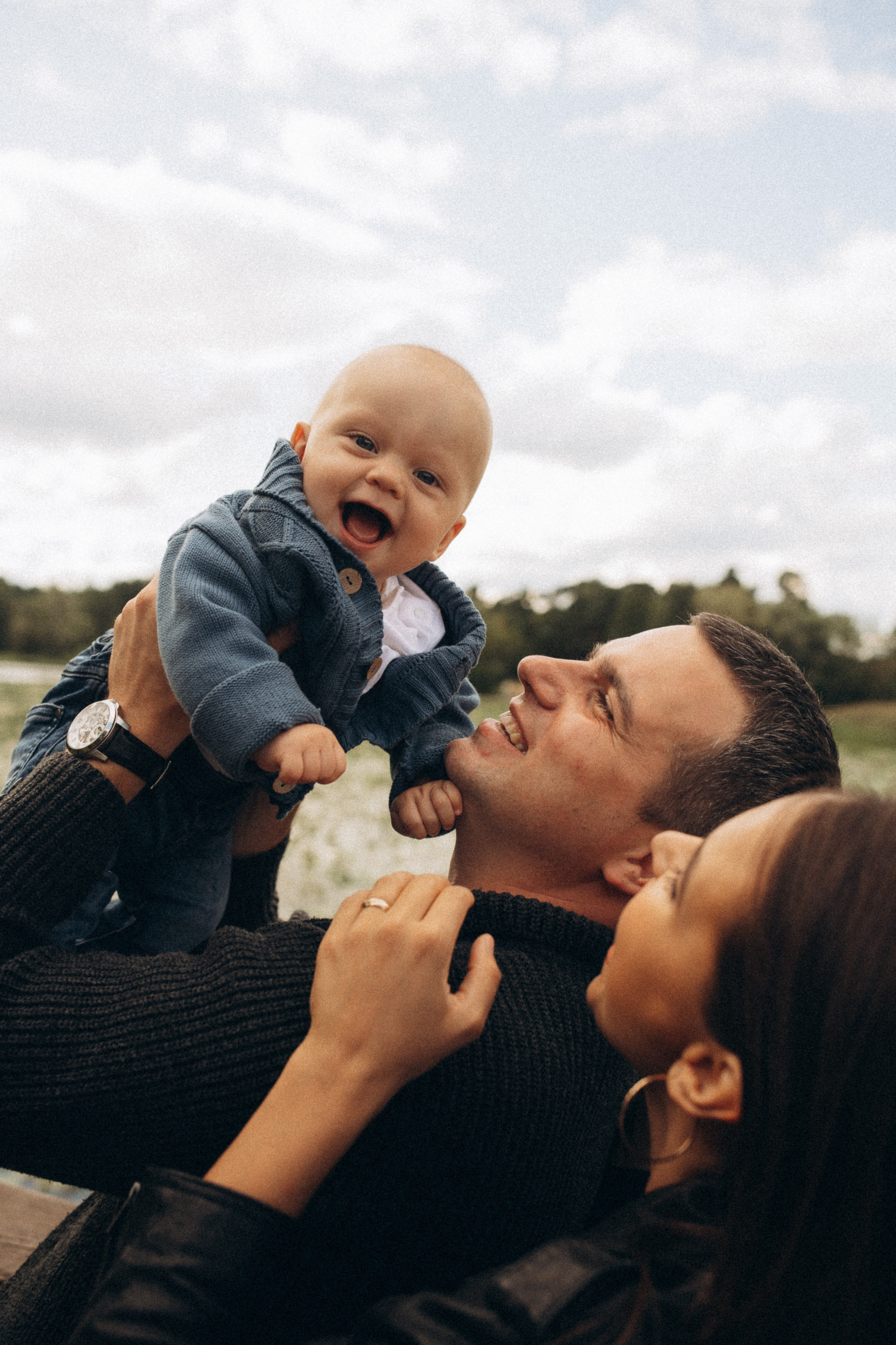 Family with baby photoshoot in the park. Wedding & Family photographer in County Donegal and Dublin, Ireland