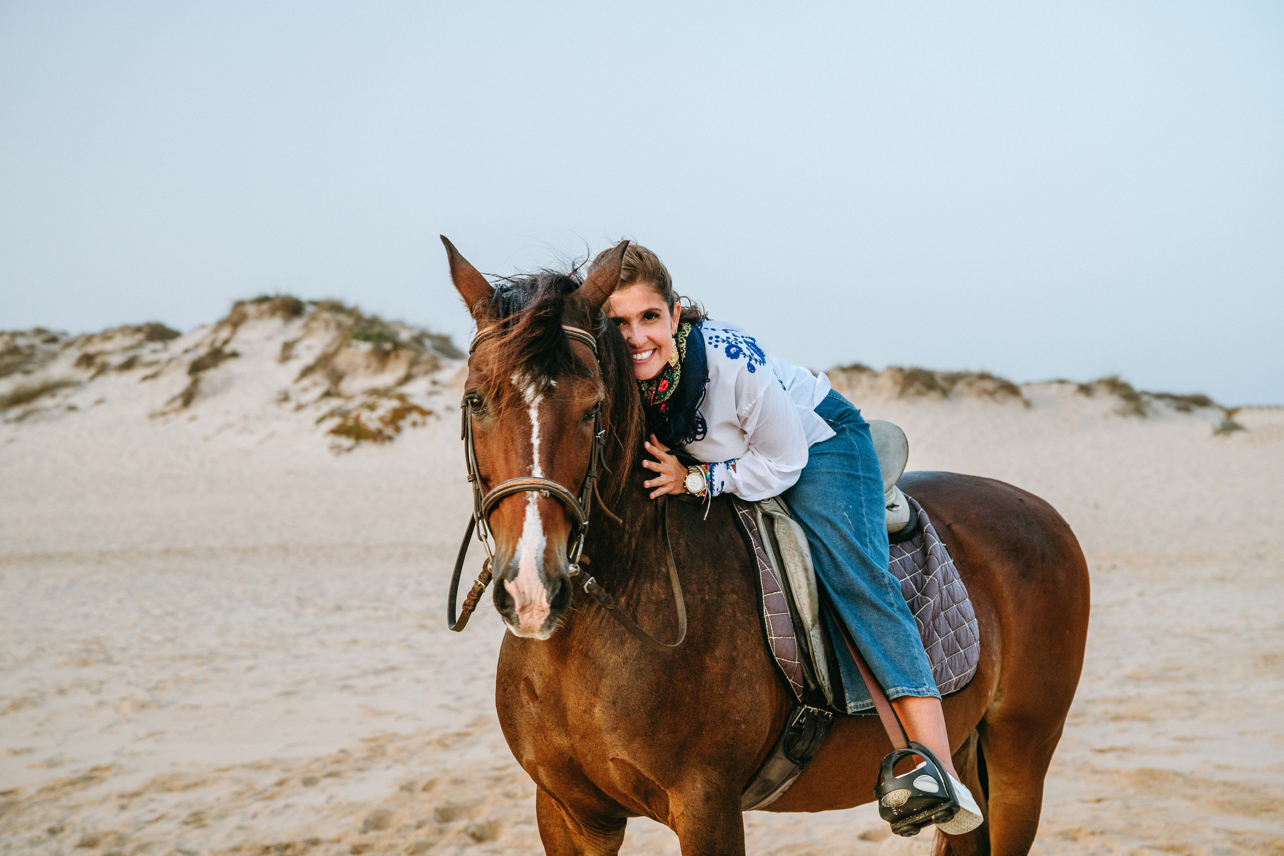 Marlene & Tiago com filhos. Passeios a Cavalo na Praia Peniche | Eco Salgados Agroturismo