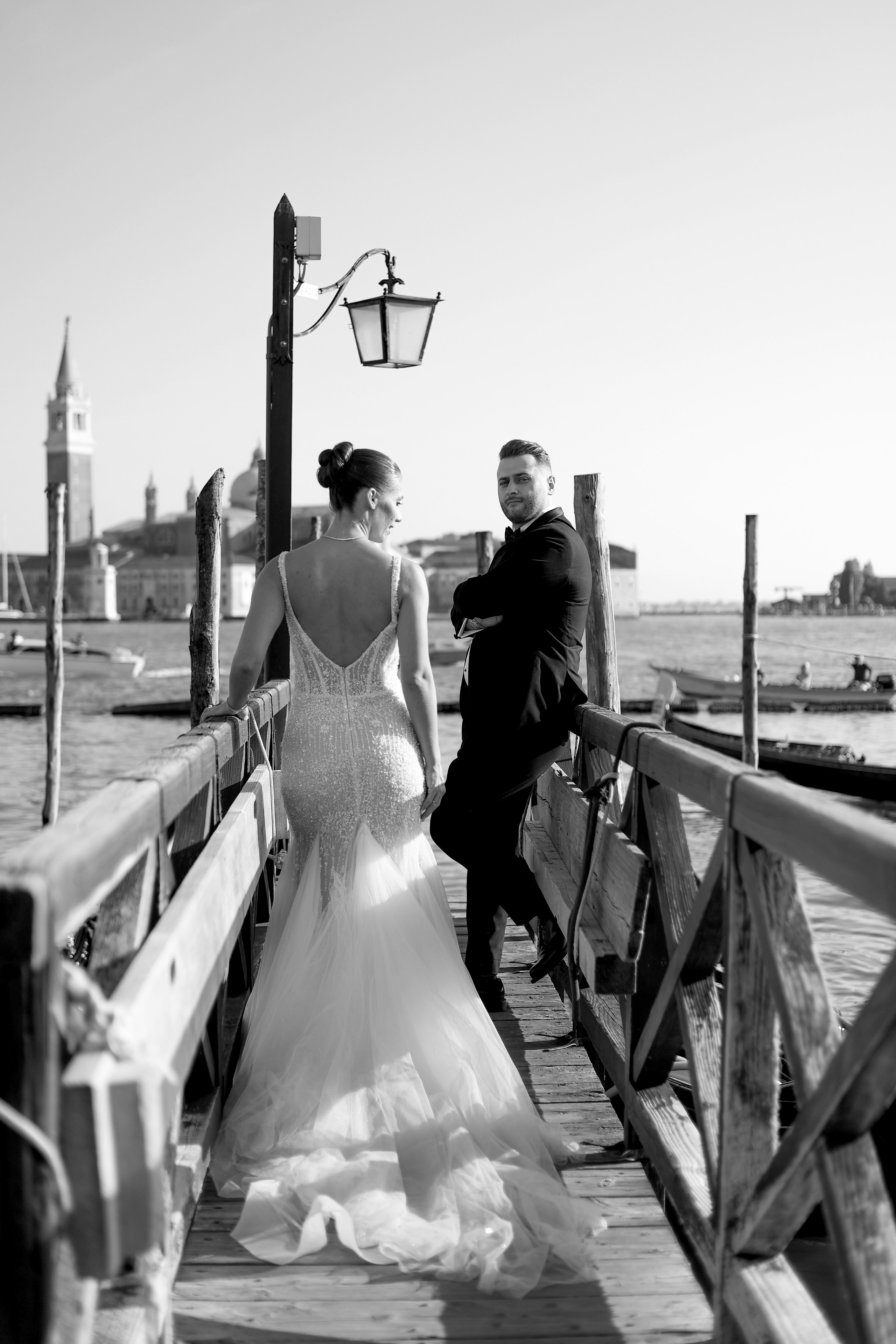 Romantic wedding moment captured in Venice Italy