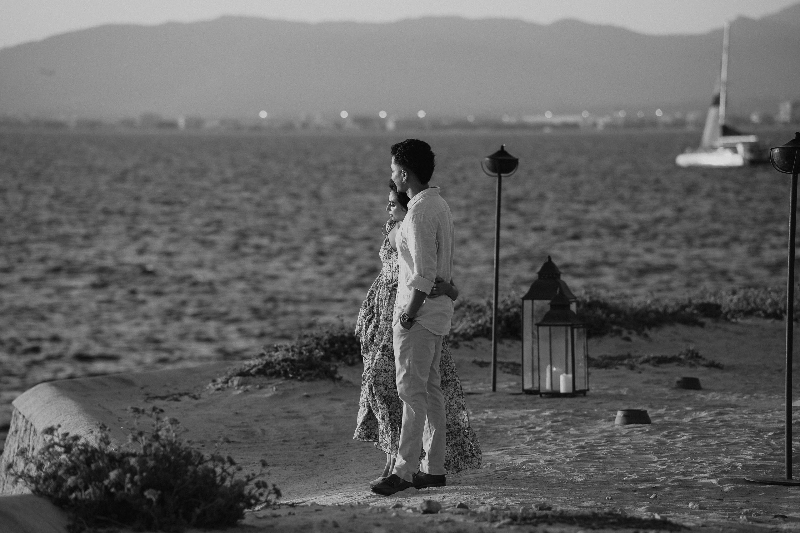 Dusk Wedding Proposal in Cap Rocat with UK clients. Mallorca Wedding, Corporate & Social Photographer