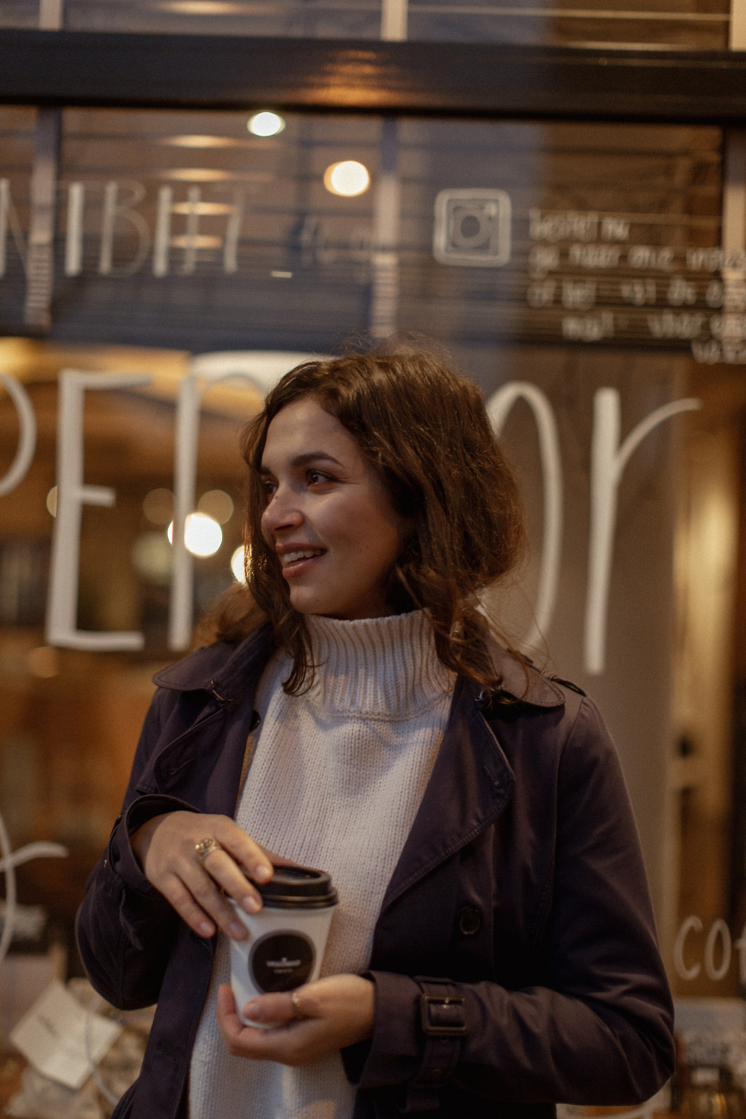 Take away coffee walk. True self