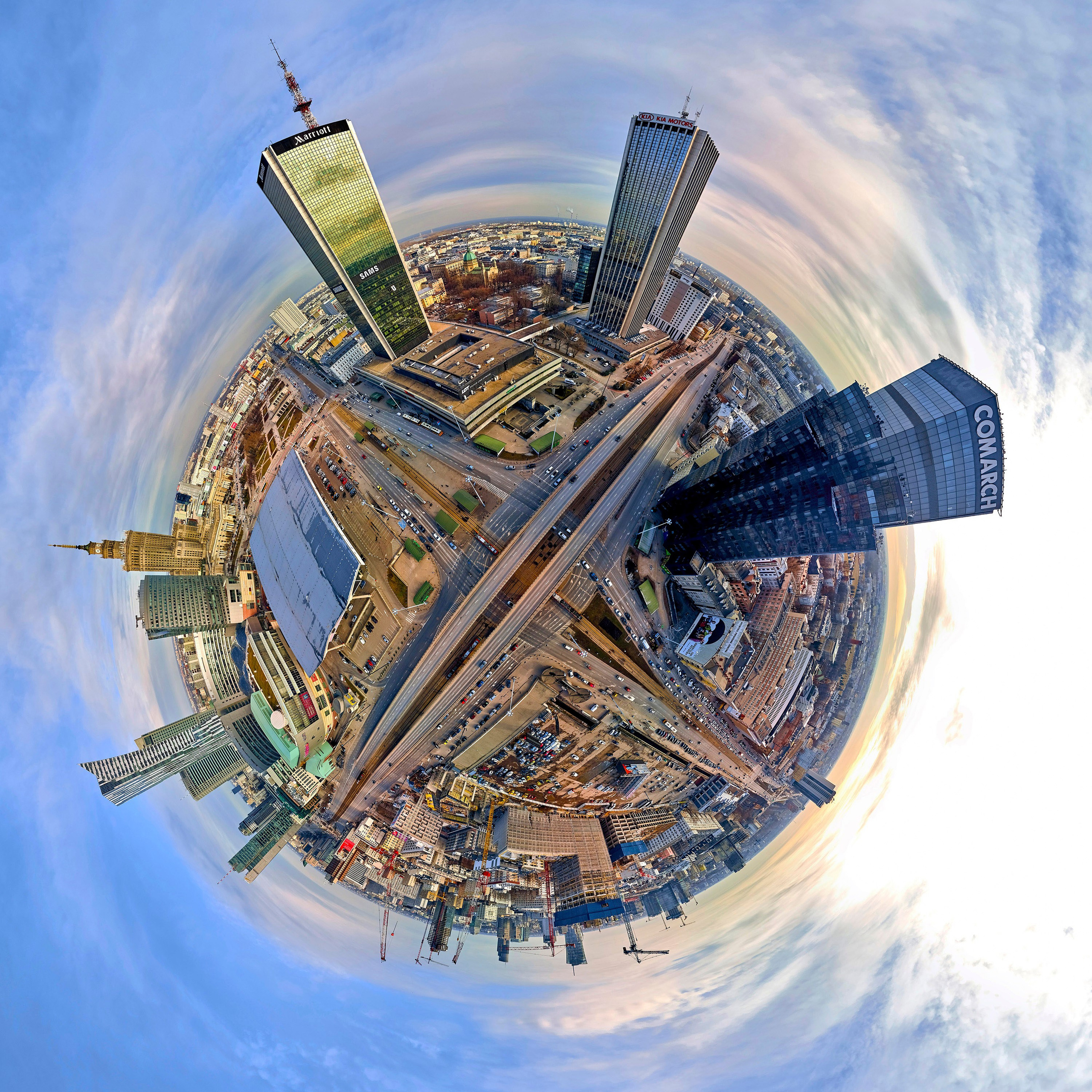 Panoramy lotnicze 360 „Little Planet” znanych miejsc Warszawy. Андрей Шипилов — Фотография & Видеография