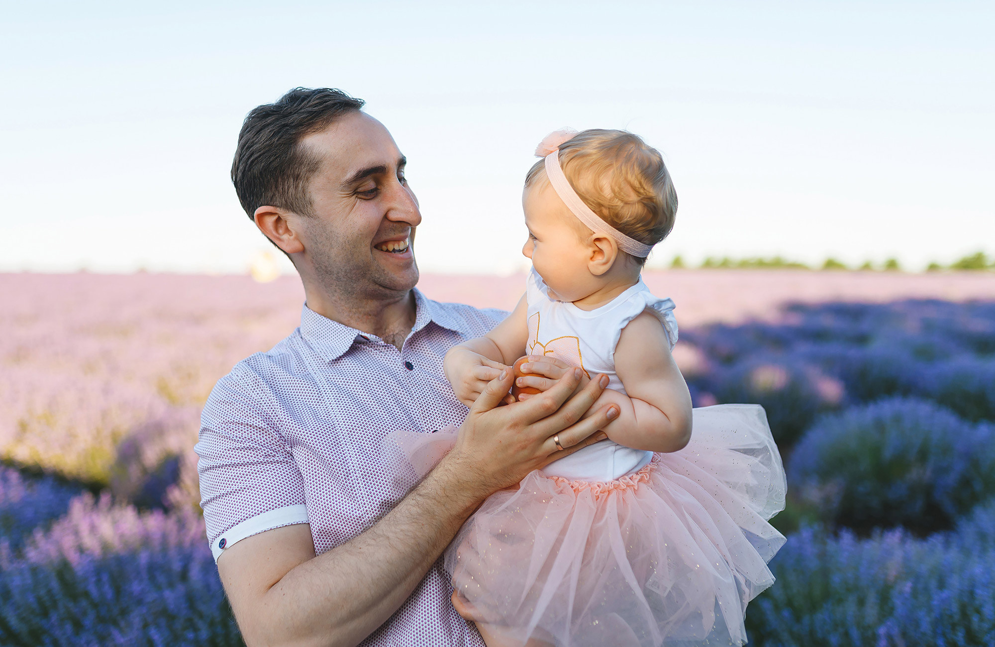 Family photography in lavender field