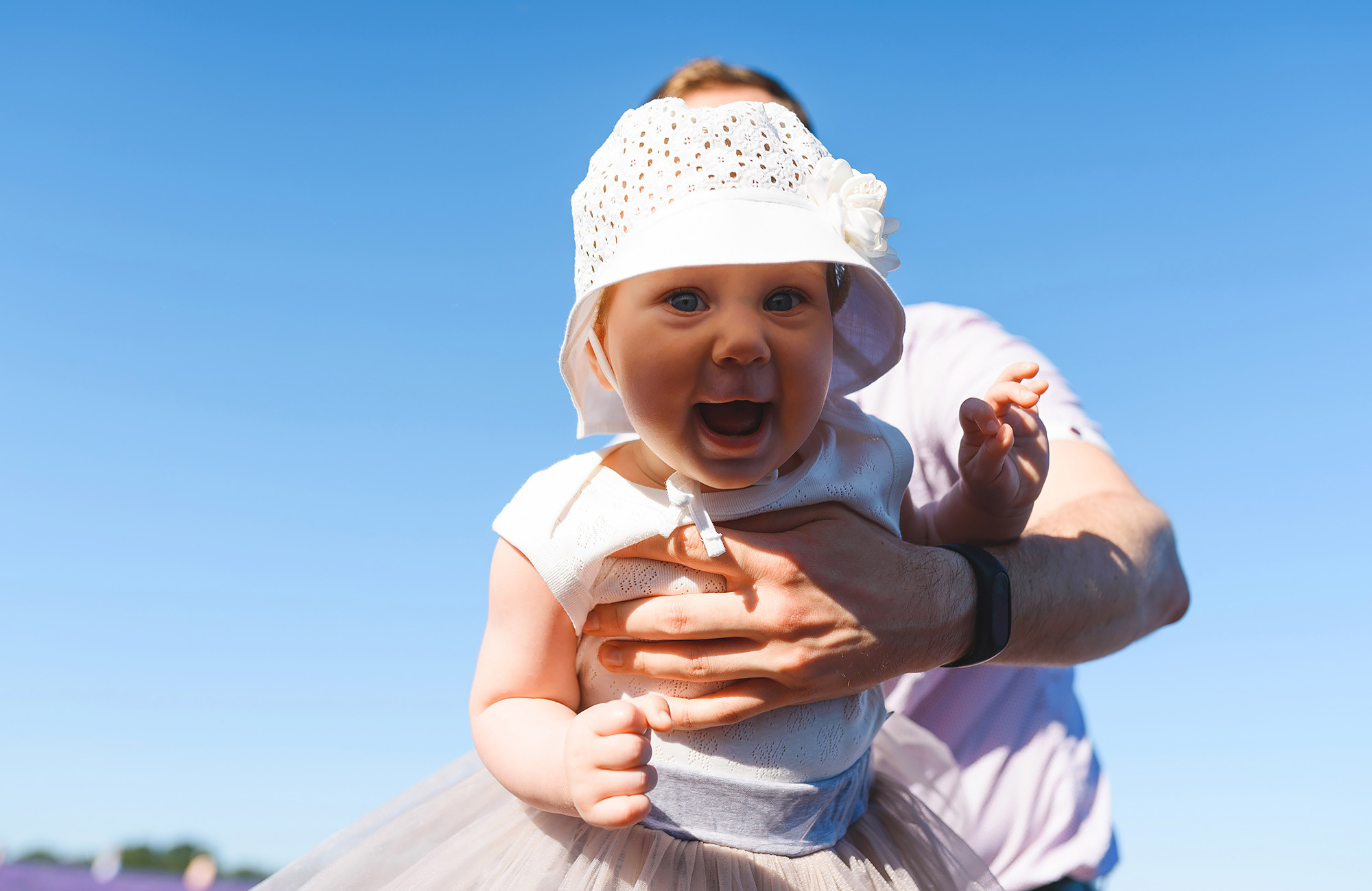 Family photography in lavender field