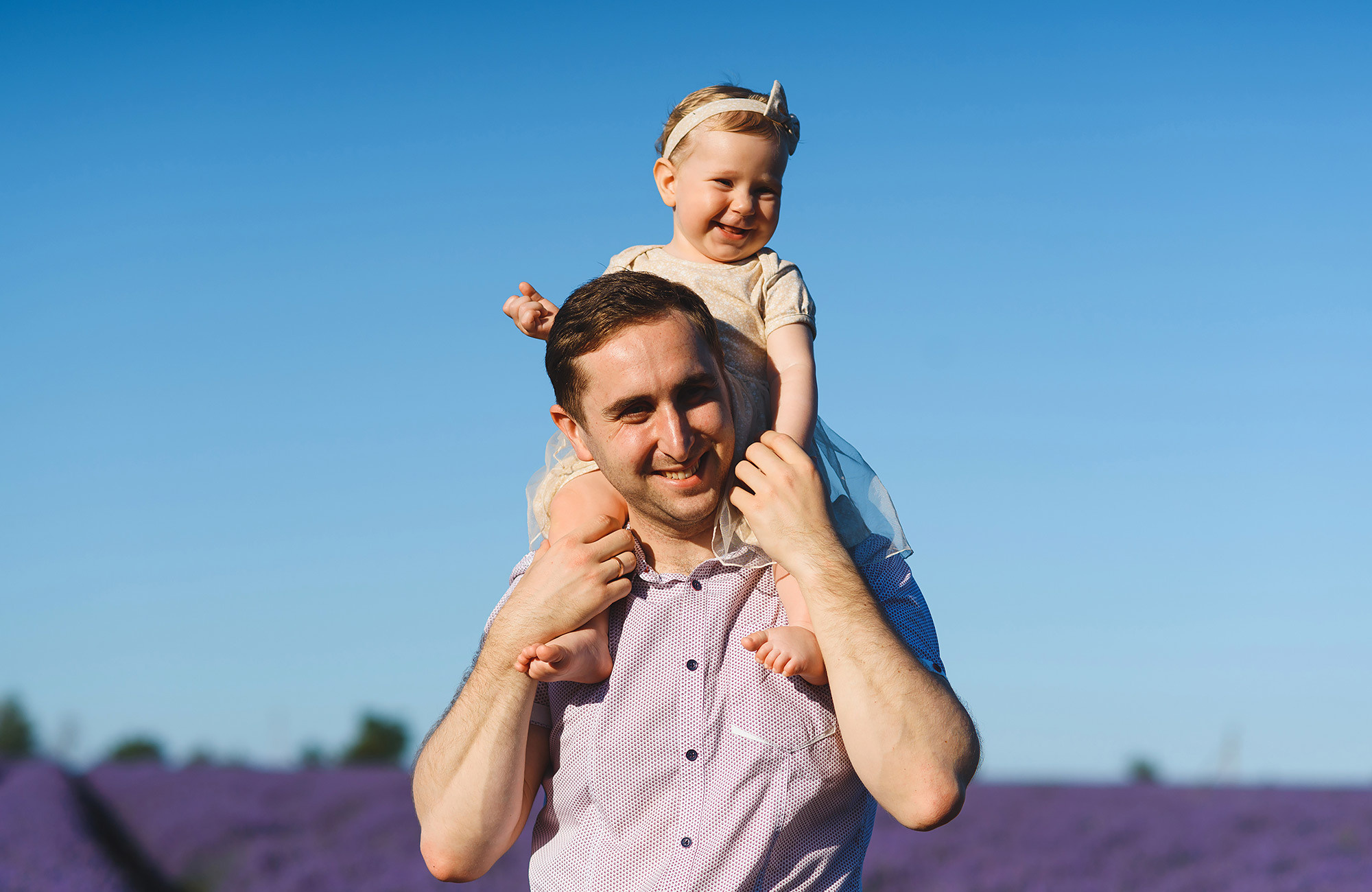 Family photography in lavender field