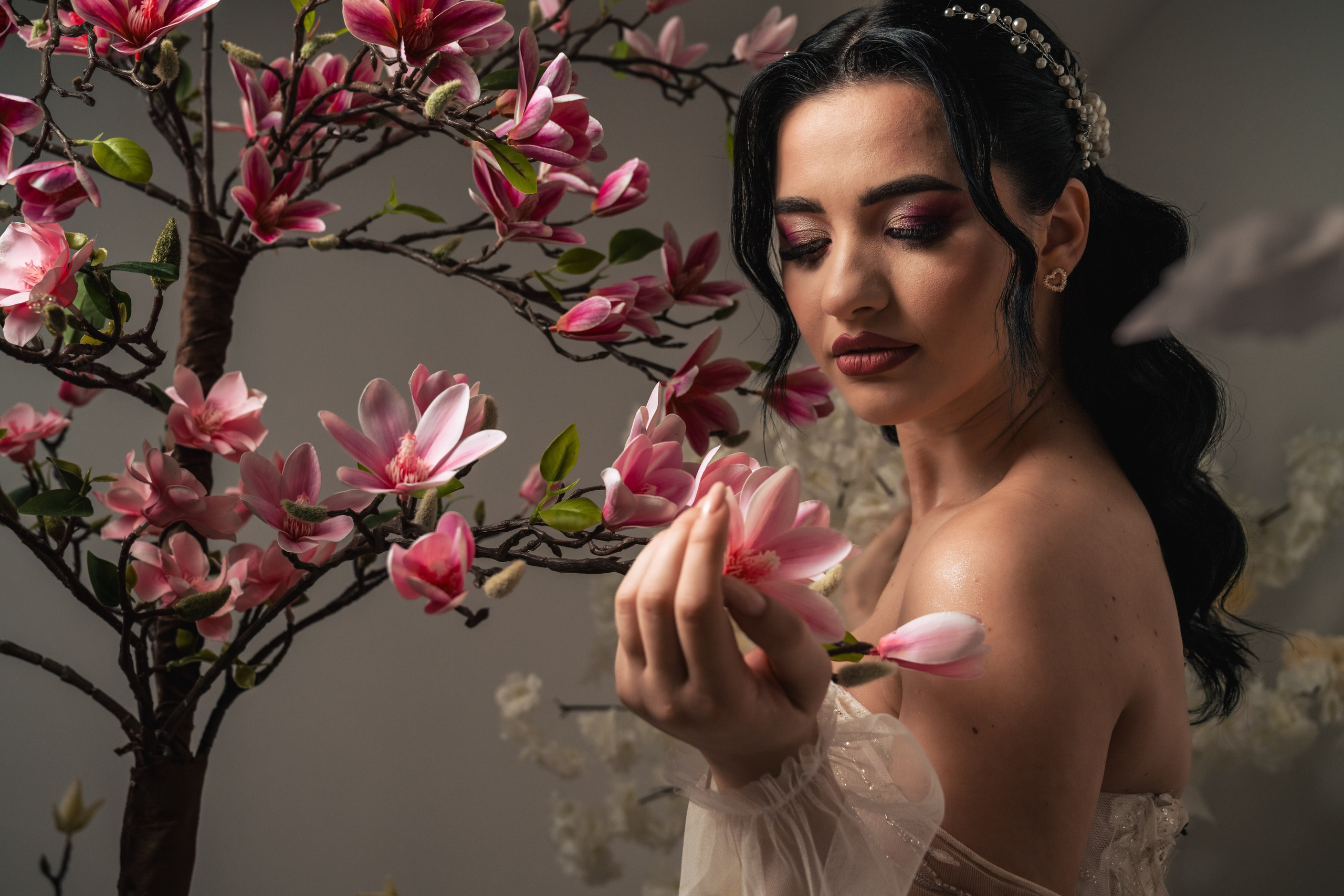 portret mireasă în lumină naturală – fotograf nuntă Belgia