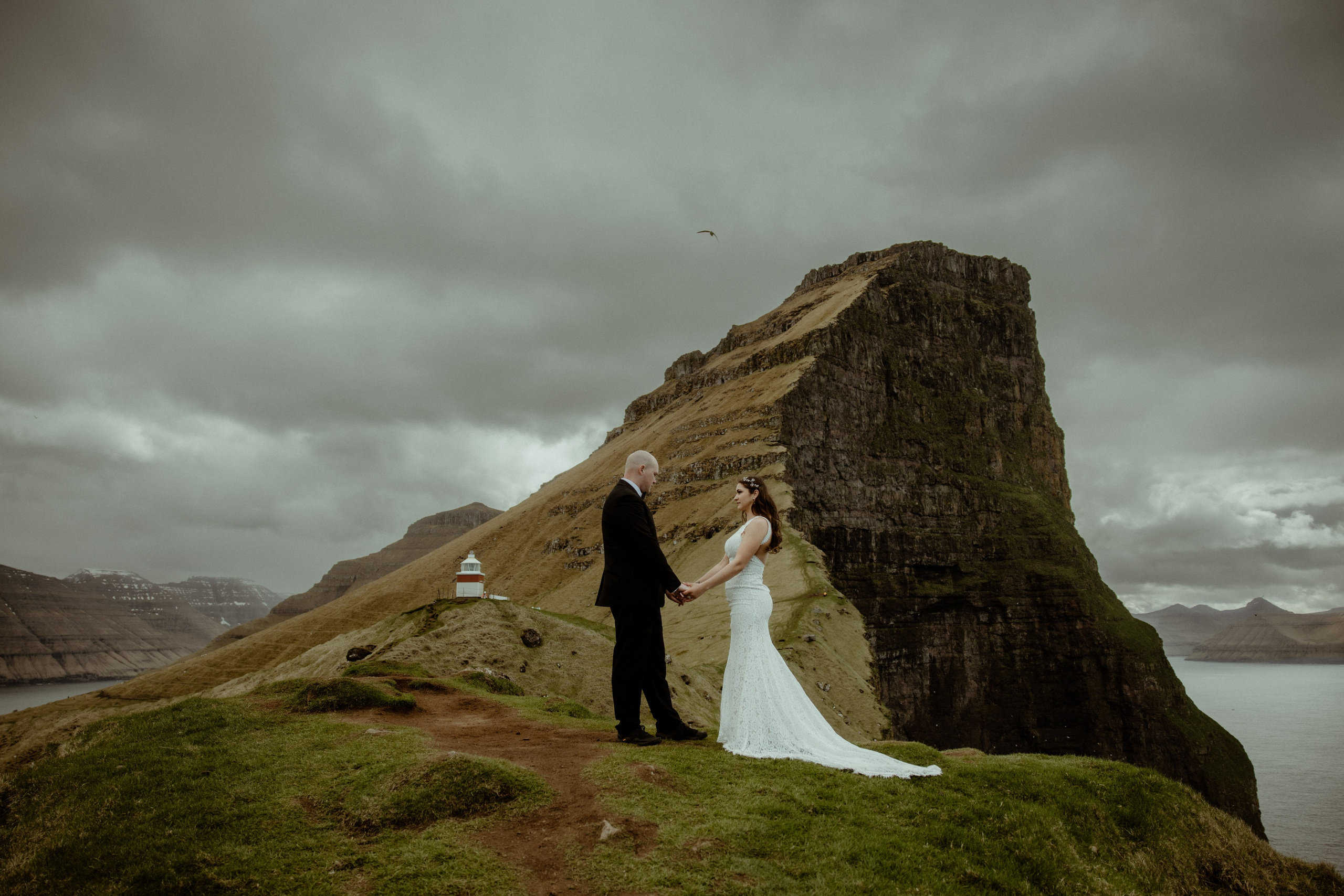 Elope at Faroe islands to celebrate 10 years anniversary. Iceland elopement photo and video | Nikolaichik Photo