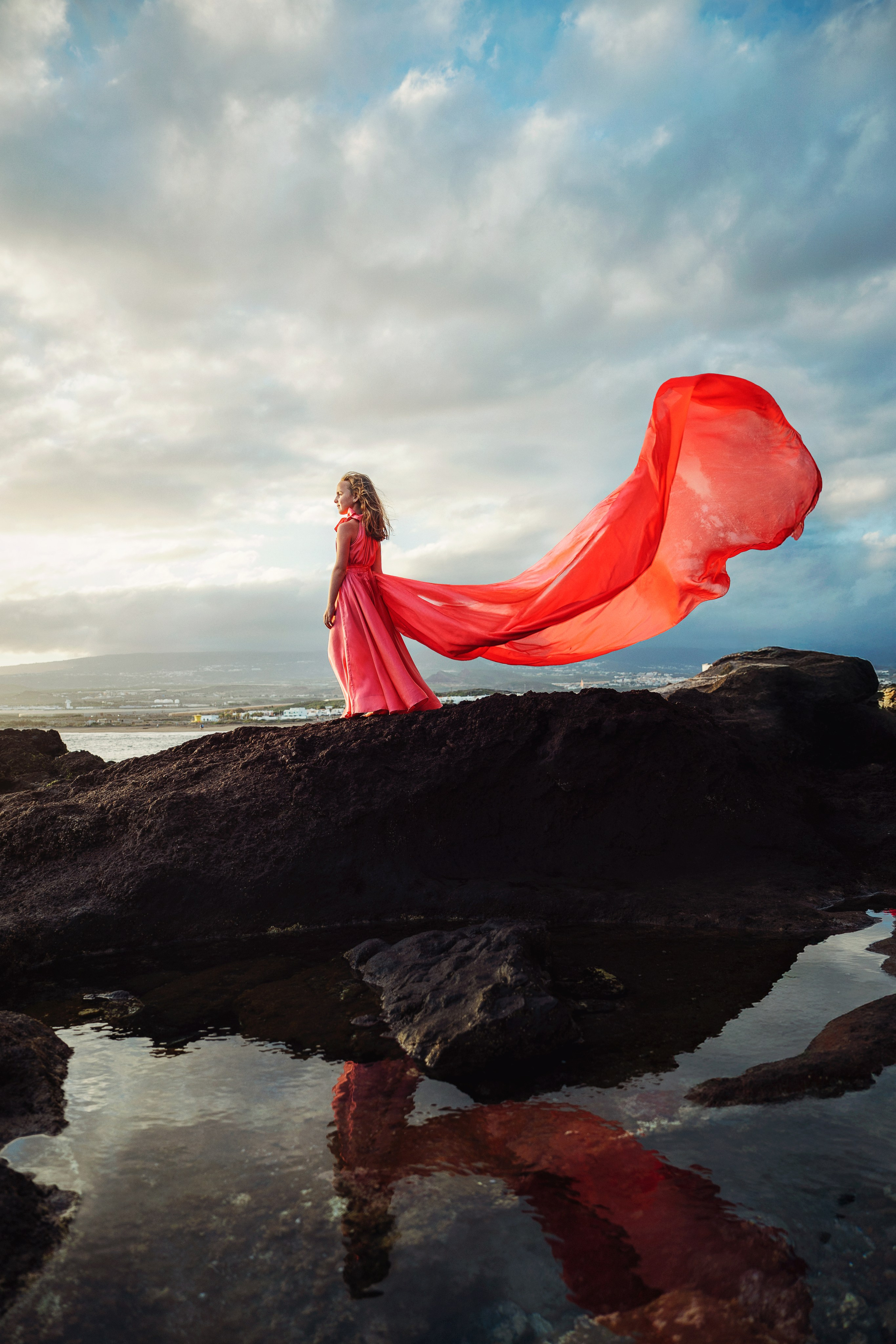 Платье коралл для девочки 20€. Профессиональный фотограф на Тенерифе