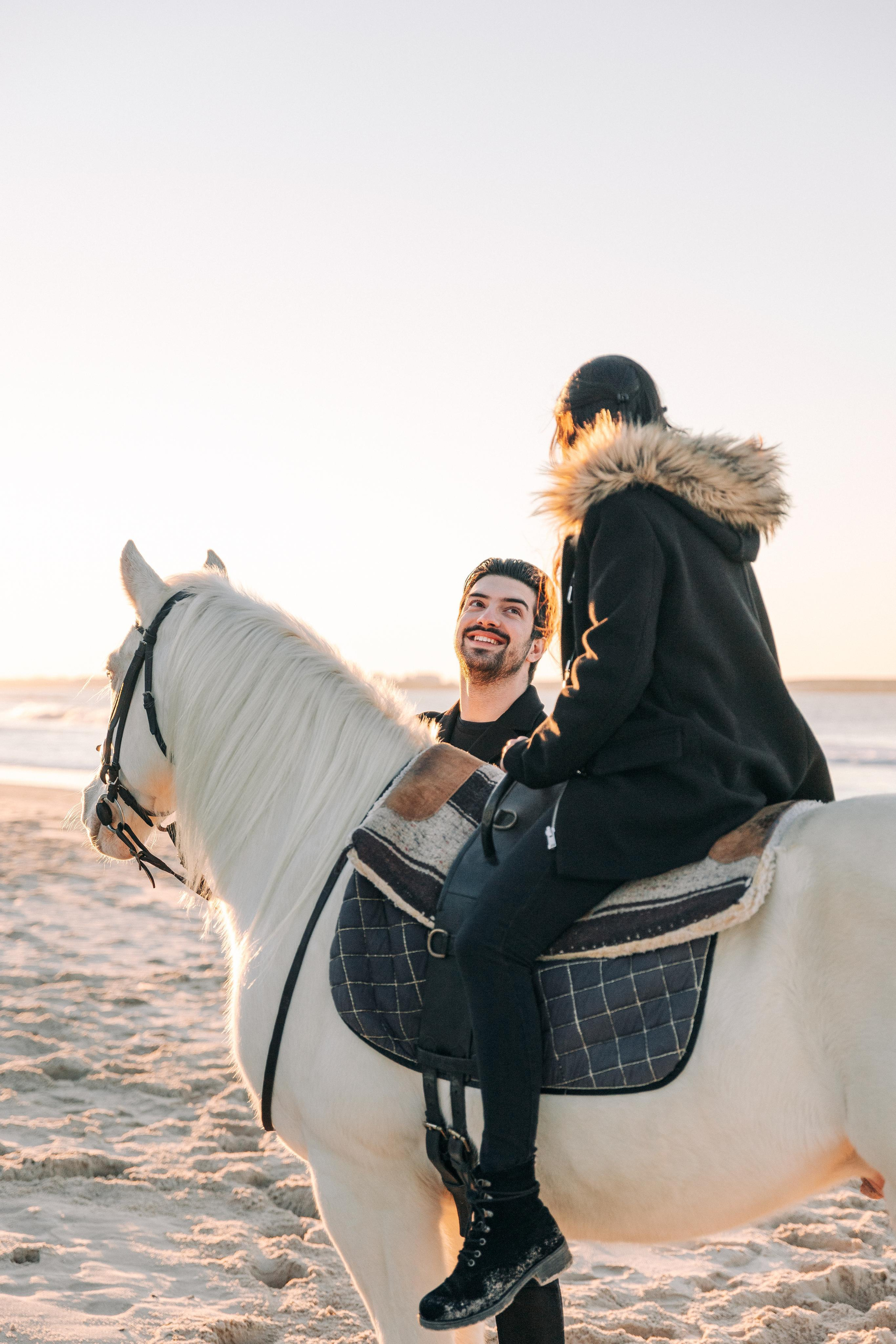 Photo session on horseback at Praia da Almagreira. Luxury Wedding Photography & Cinematic Films | Portugal & Destination Weddings | Ricardo & Mary Pictures