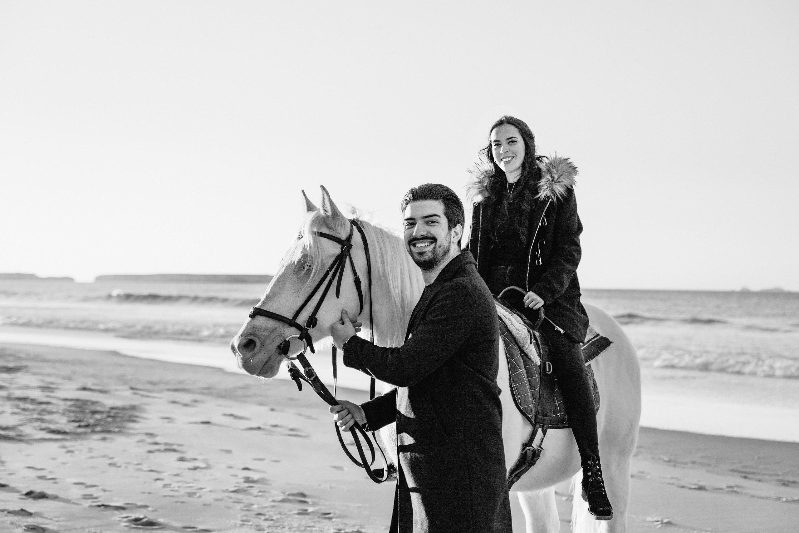 Photo session on horseback at Praia da Almagreira. Luxury Wedding Photography & Cinematic Films | Portugal & Destination Weddings | Ricardo & Mary Pictures